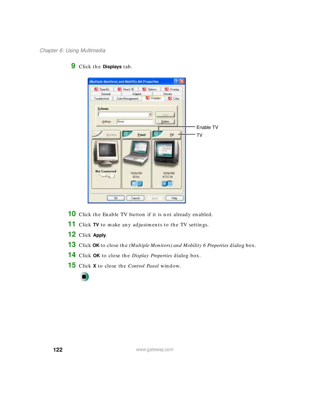 Gateway 450 manual 122 