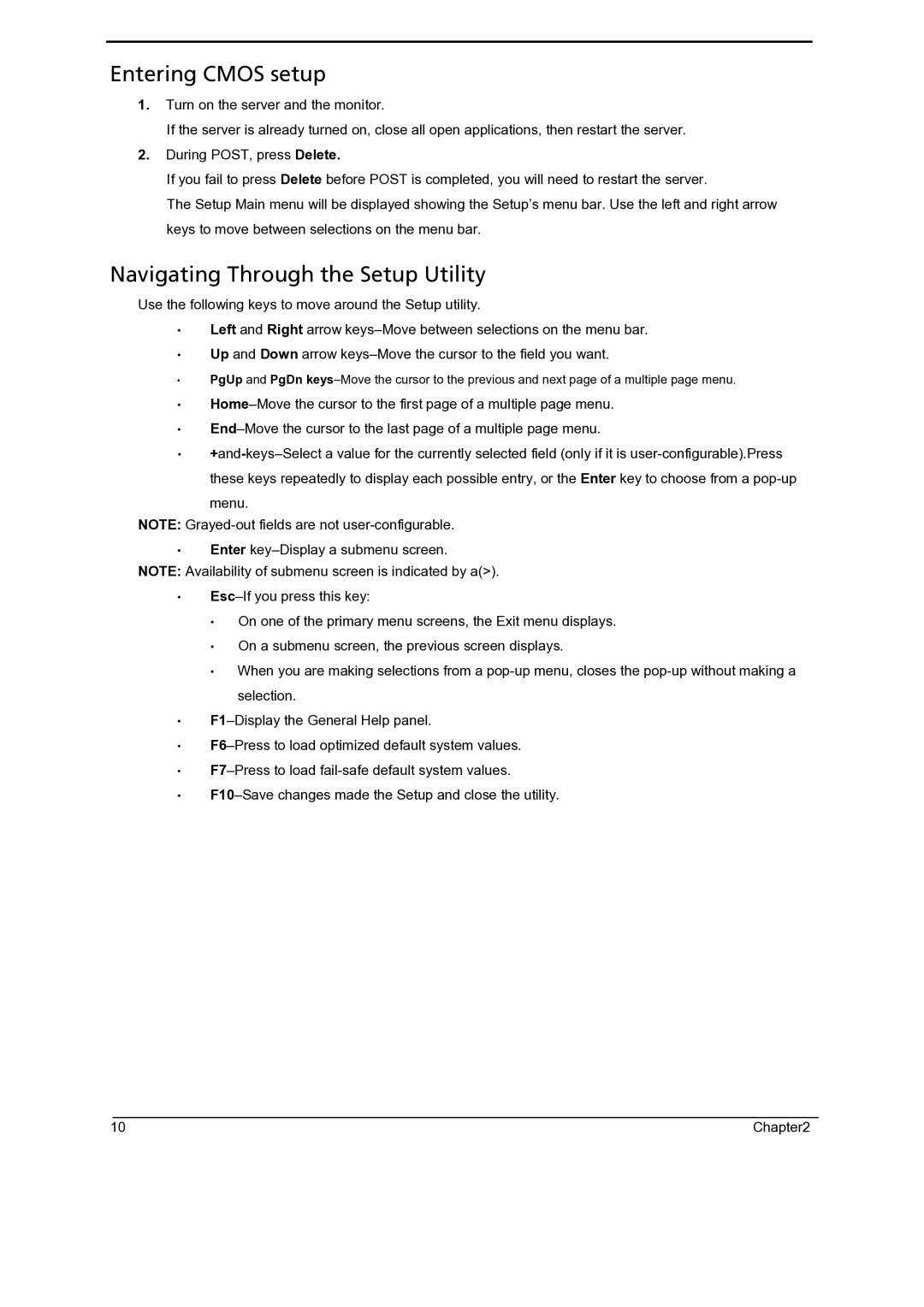 Gateway 5860 manual Entering Cmos setup, Navigating Through the Setup Utility 