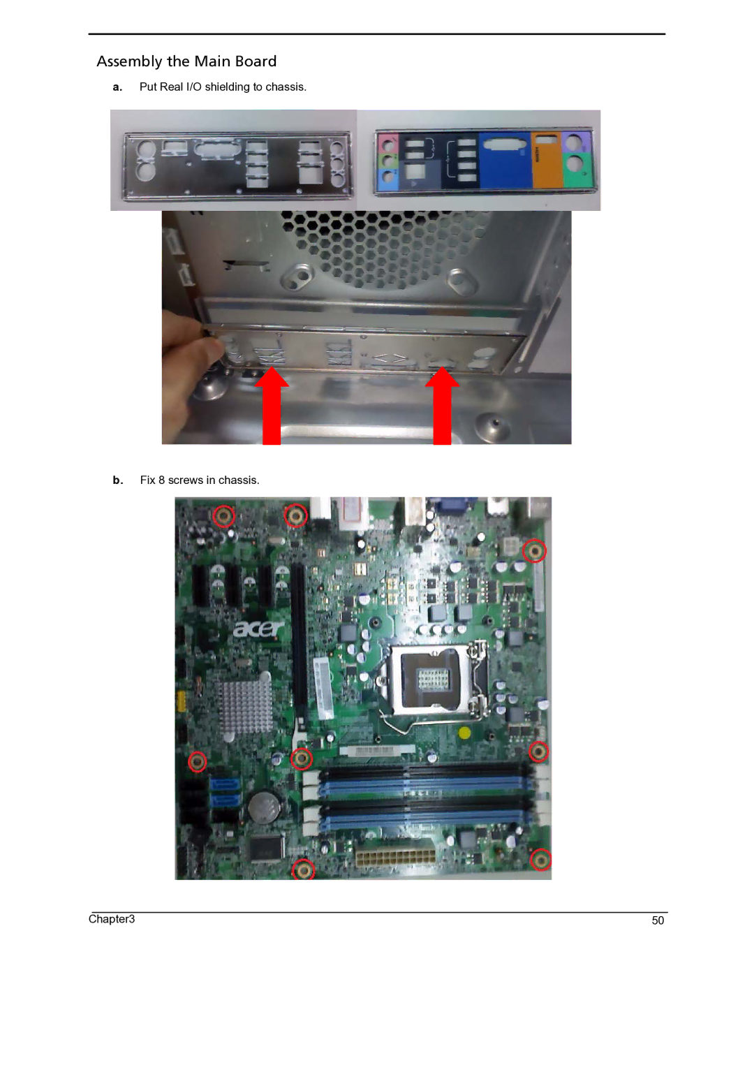 Gateway 5860 manual Assembly the Main Board 