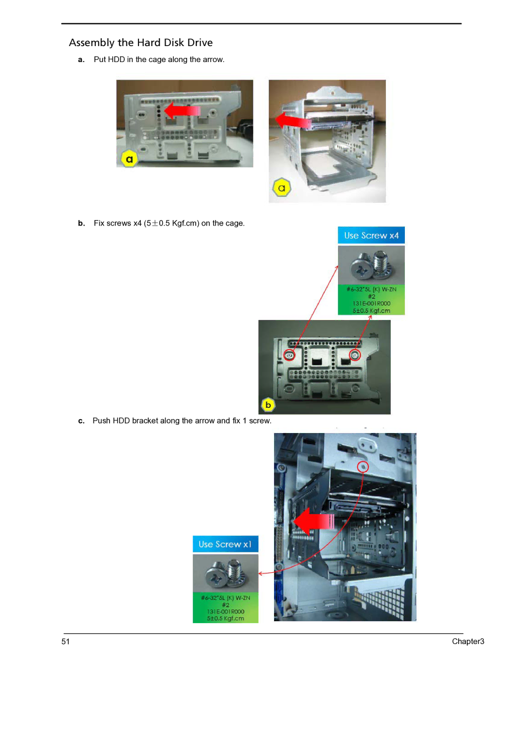 Gateway 5860 manual Assembly the Hard Disk Drive 