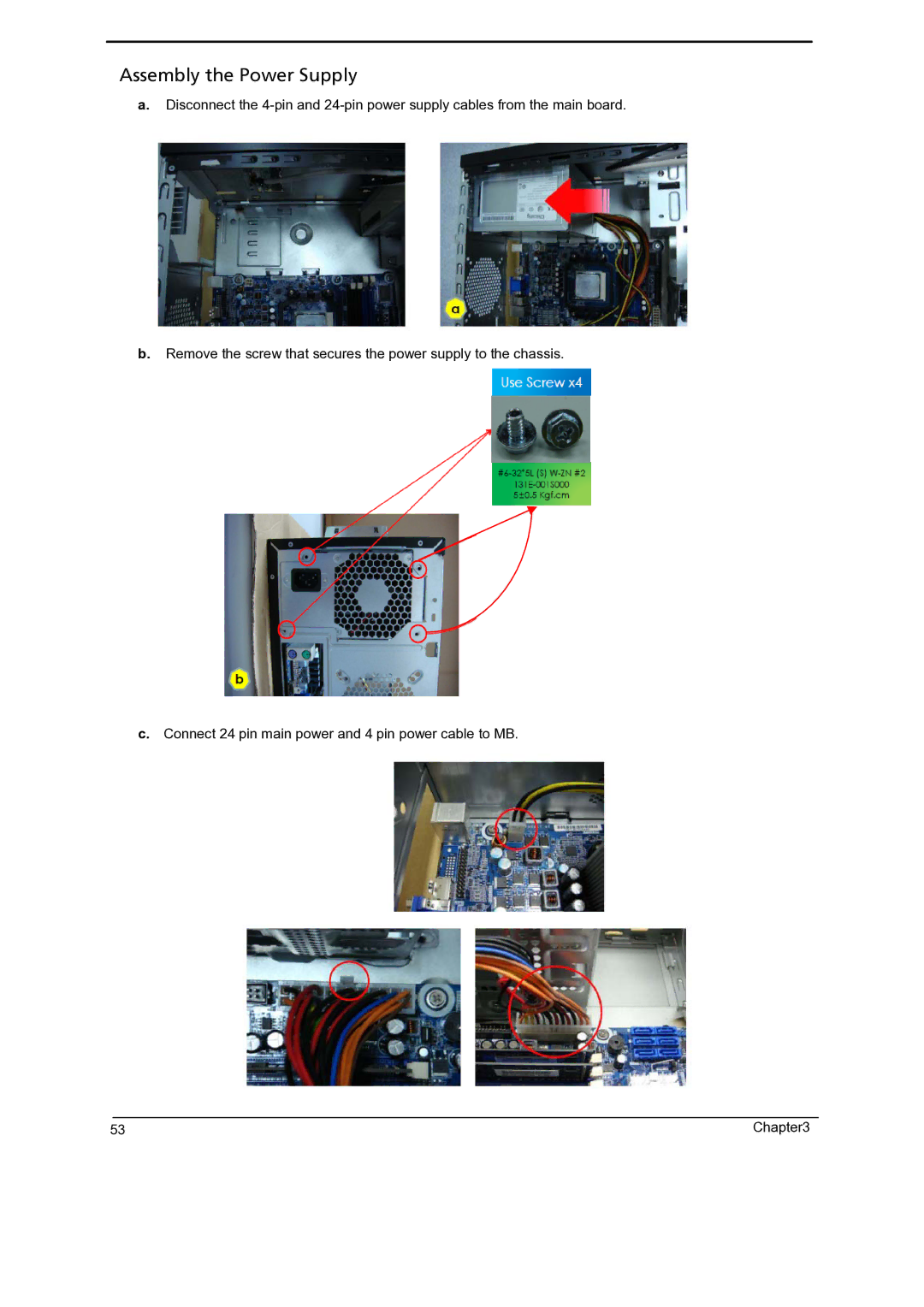 Gateway 5860 manual Assembly the Power Supply 