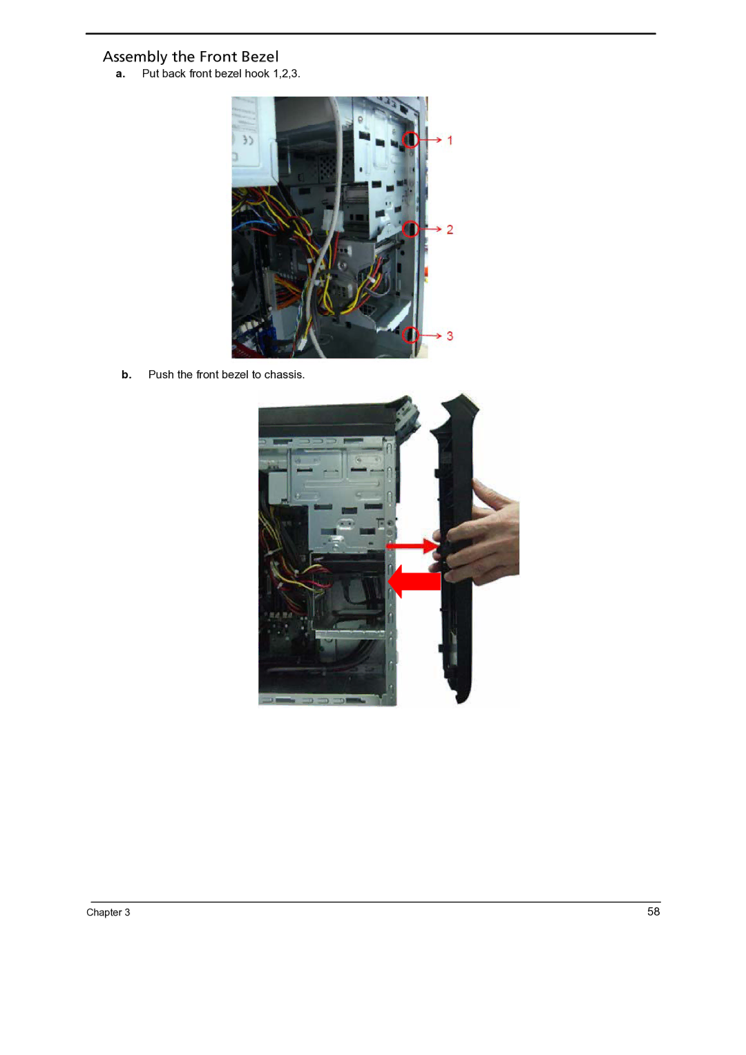 Gateway 5860 manual Assembly the Front Bezel 