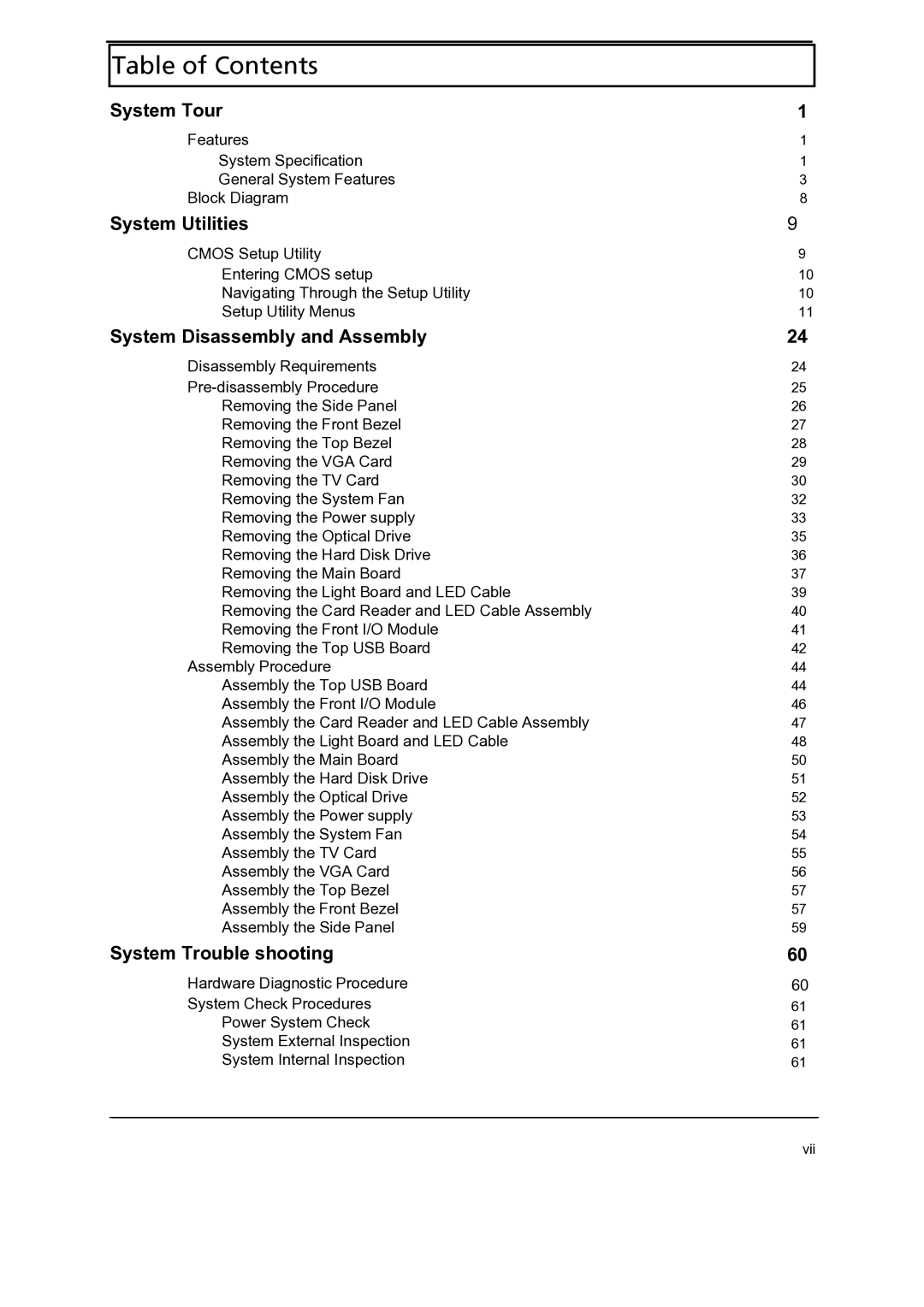 Gateway 5860 manual Table of Contents 