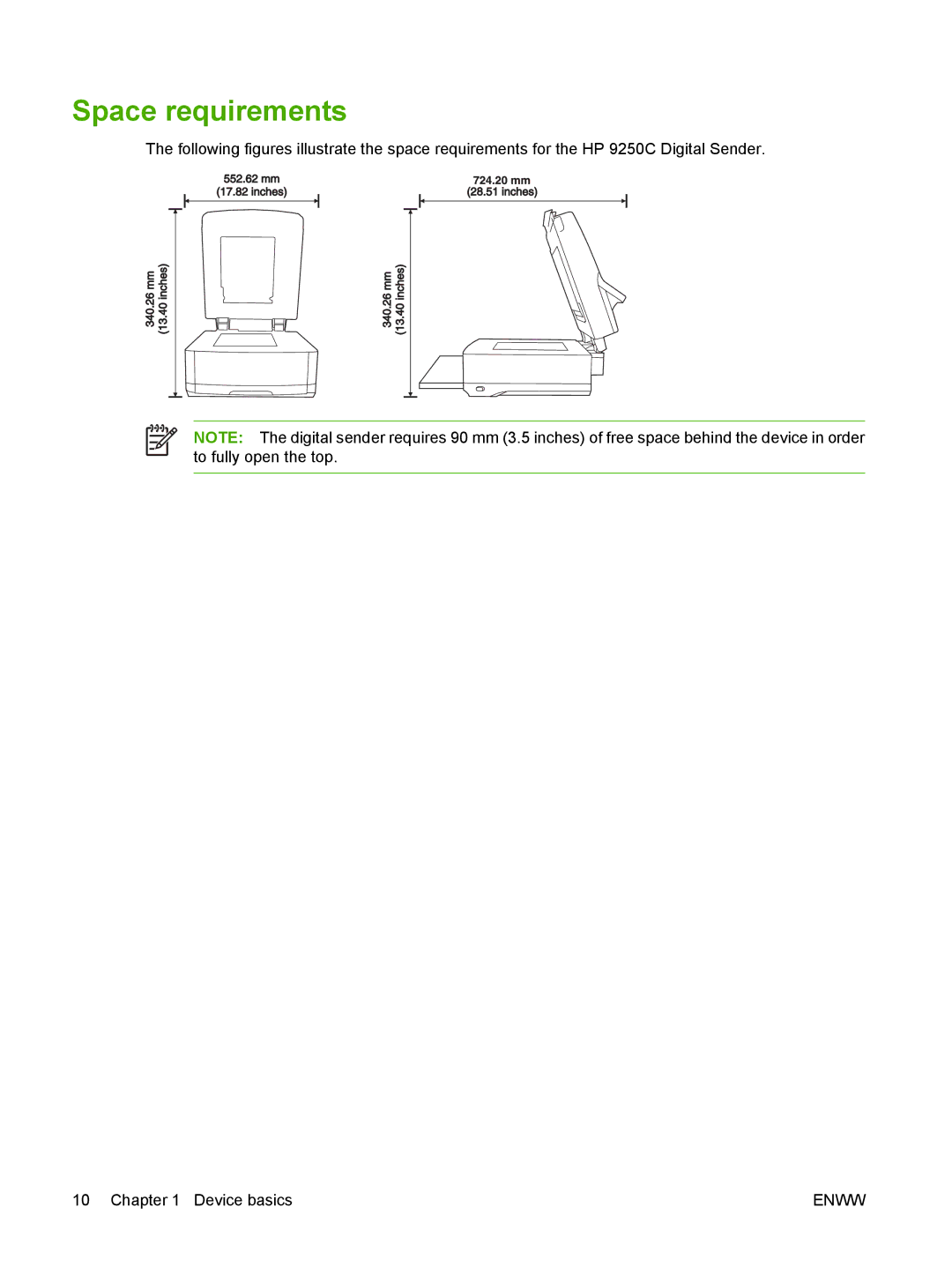 Gateway 9250C manual Space requirements 