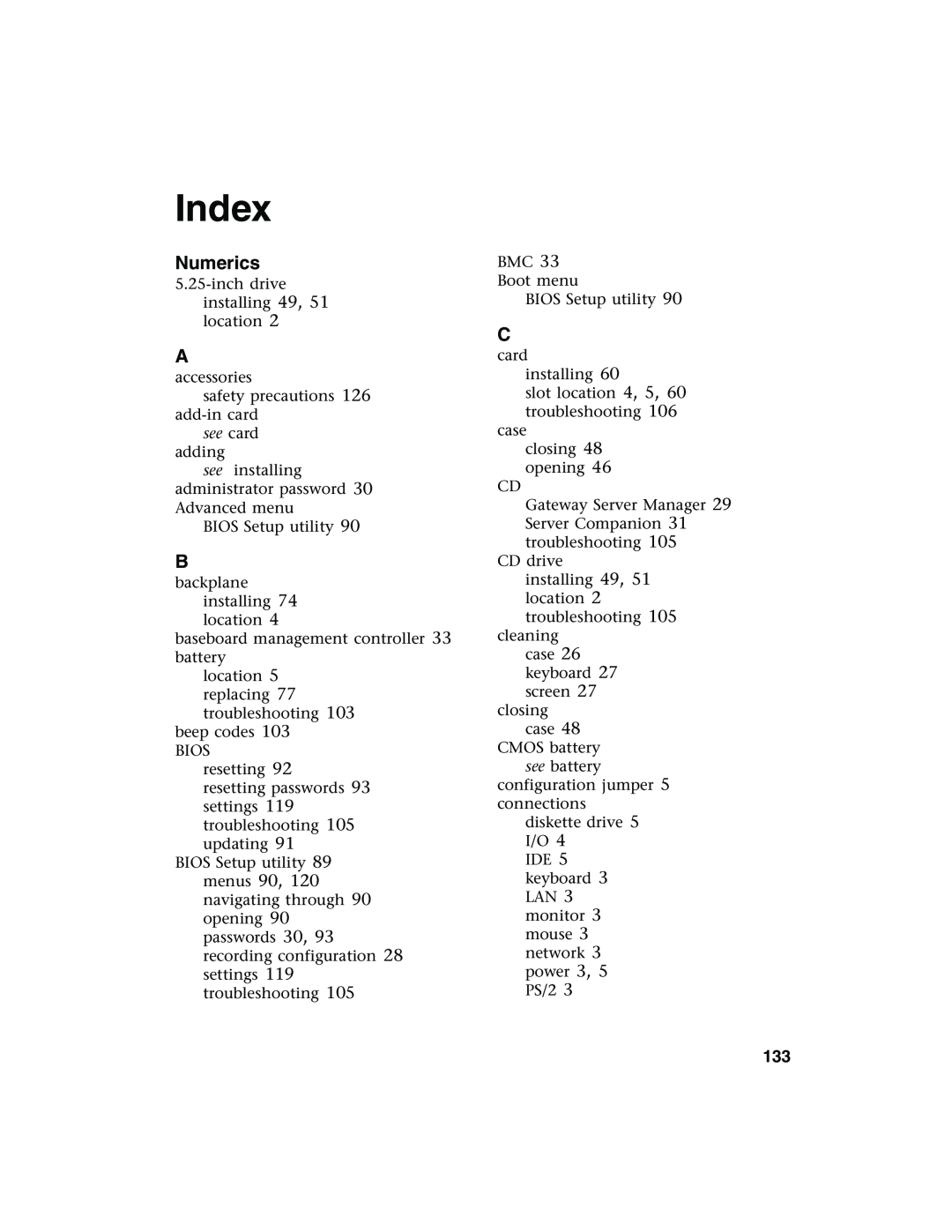 Gateway 955 manual Index, Numerics 