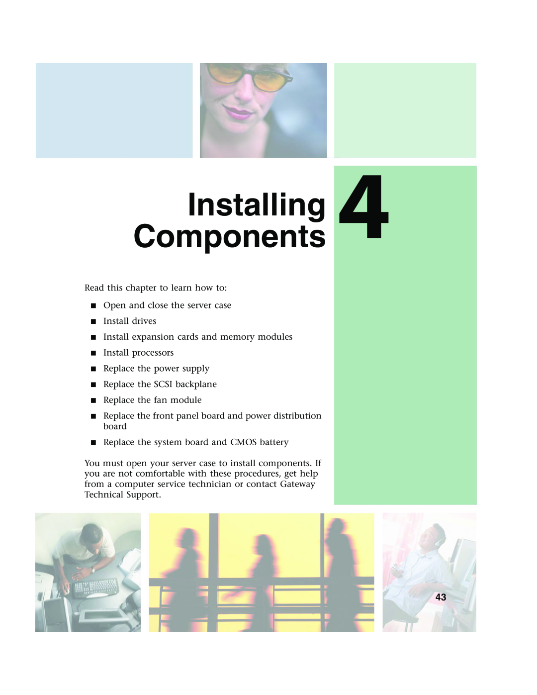 Gateway 955 manual ComponentsInstalling 