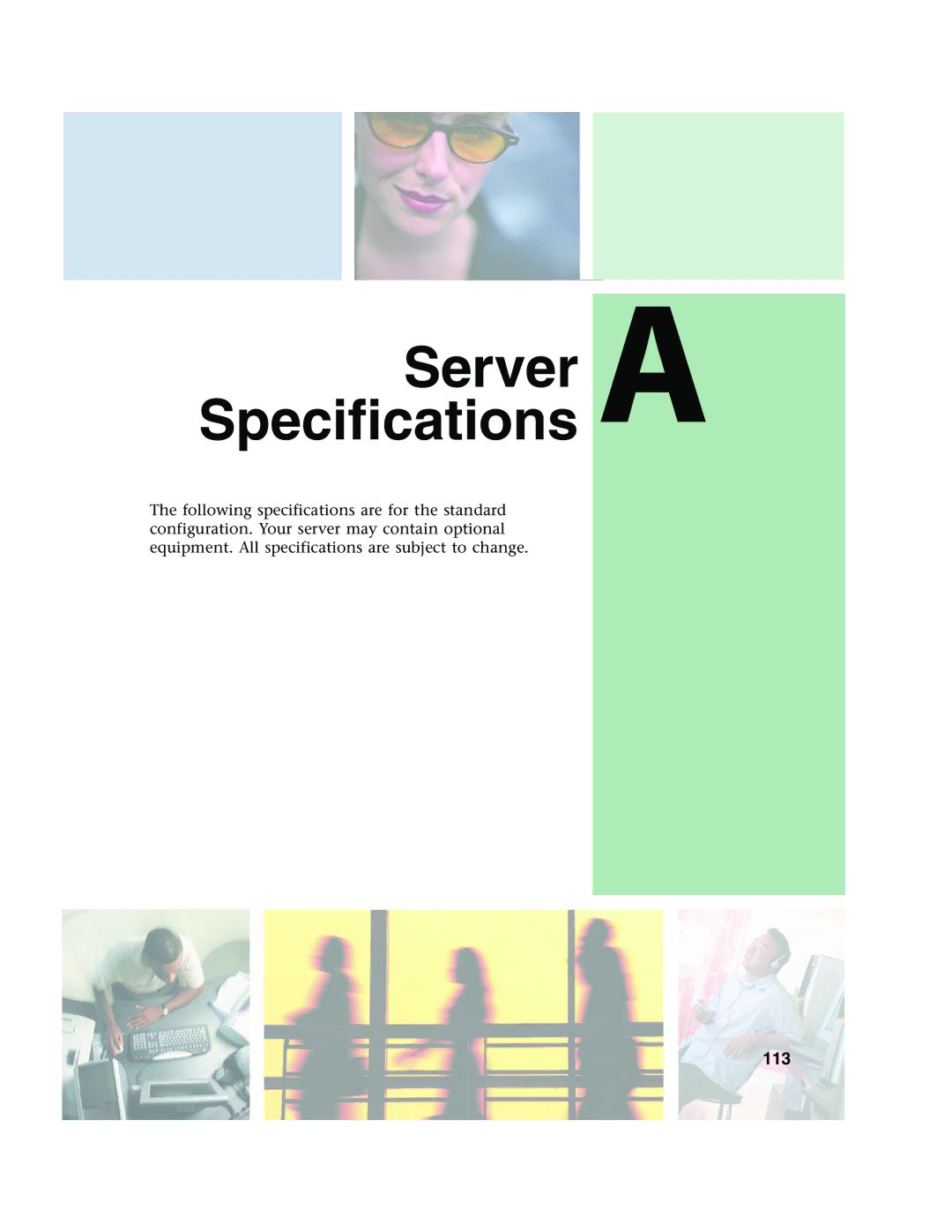 Gateway 955 manual SpecificationsServer a, 113 