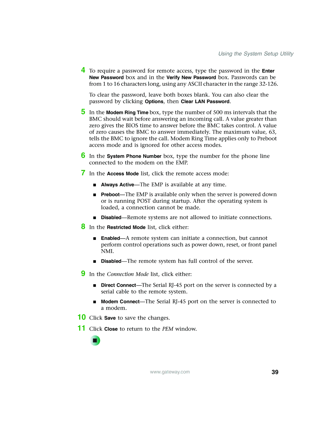 Gateway 955 manual Using the System Setup Utility 