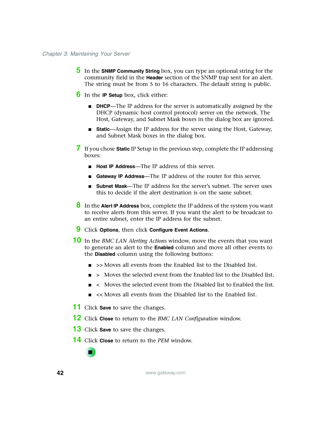 Gateway 955 manual Maintaining Your Server 