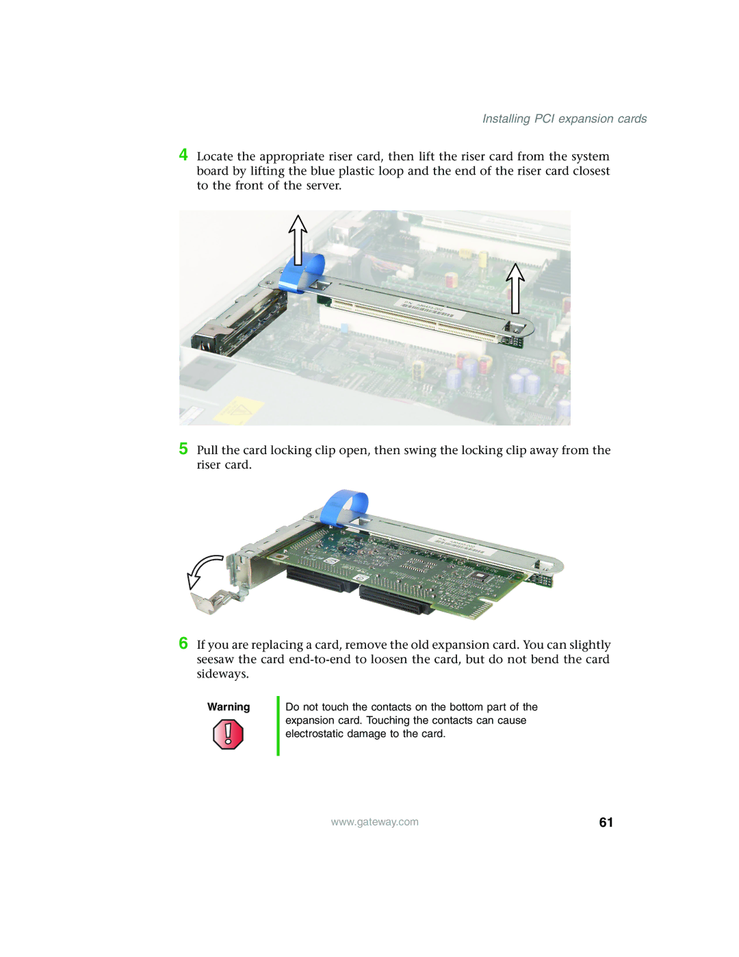 Gateway 955 manual Installing PCI expansion cards 