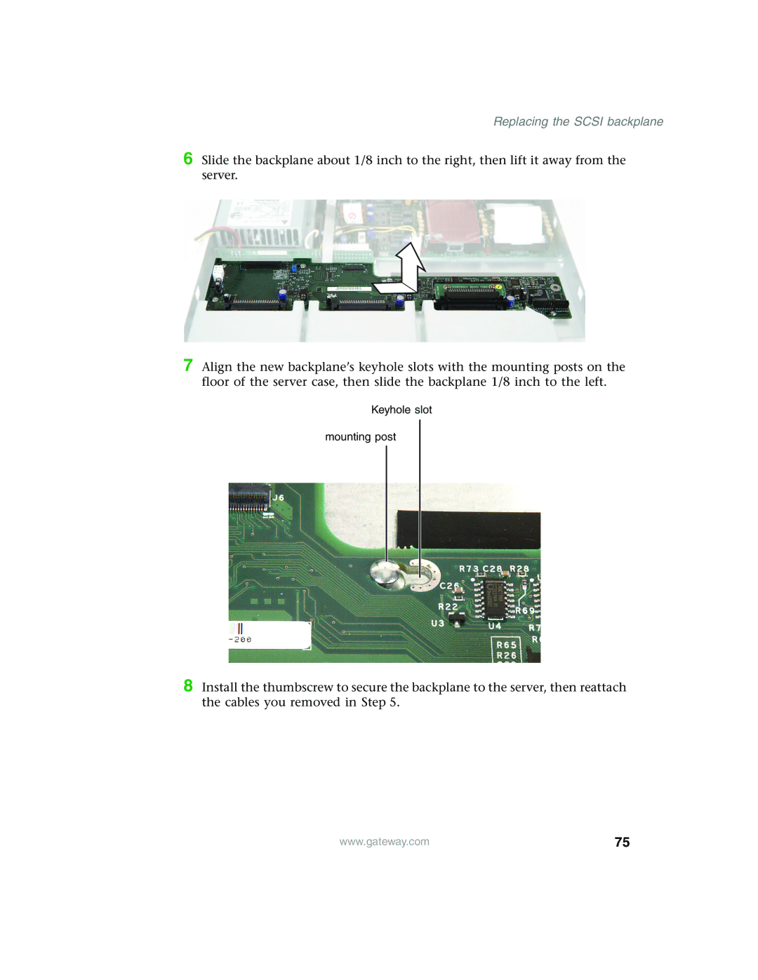 Gateway 955 manual Replacing the Scsi backplane 