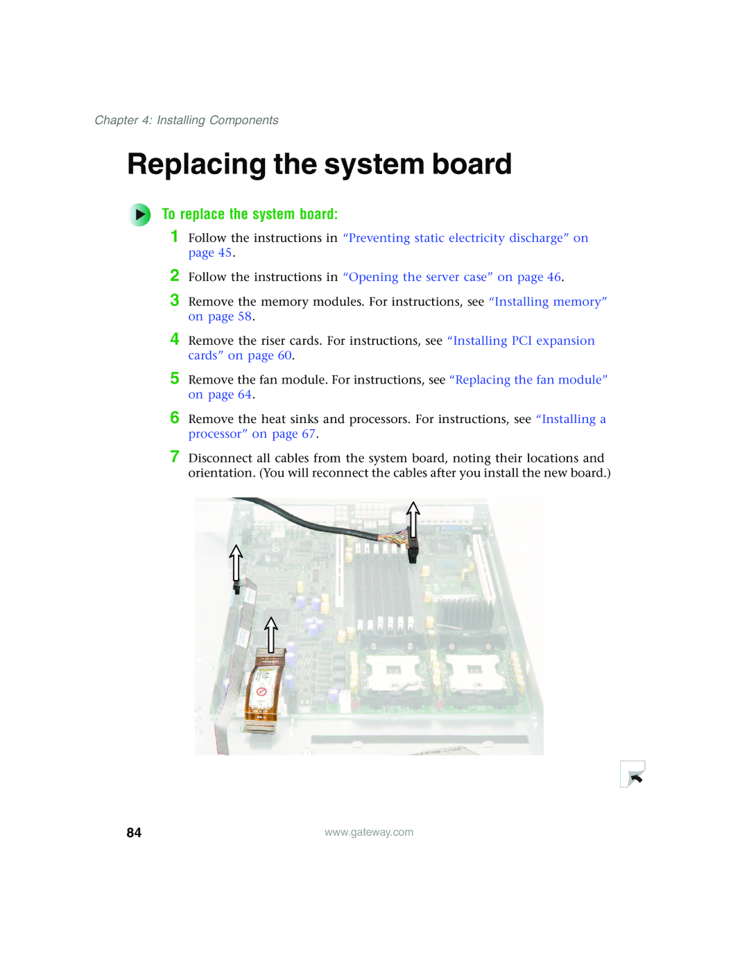 Gateway 955 manual Replacing the system board, To replace the system board 