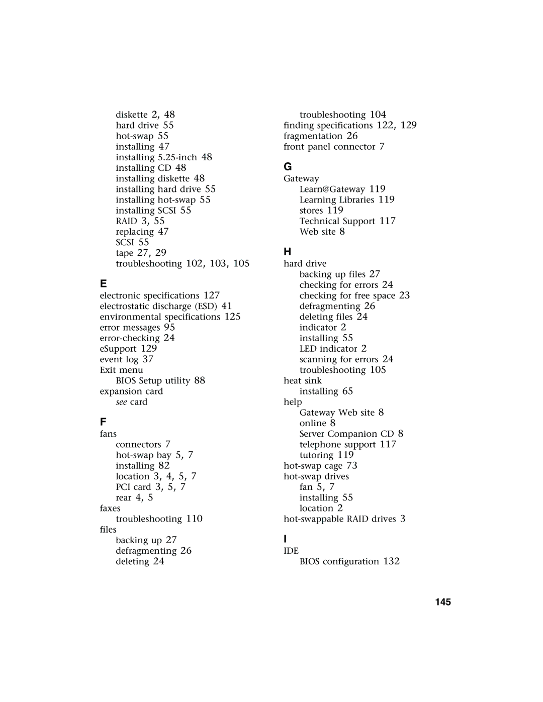 Gateway 960 manual 145, See card 