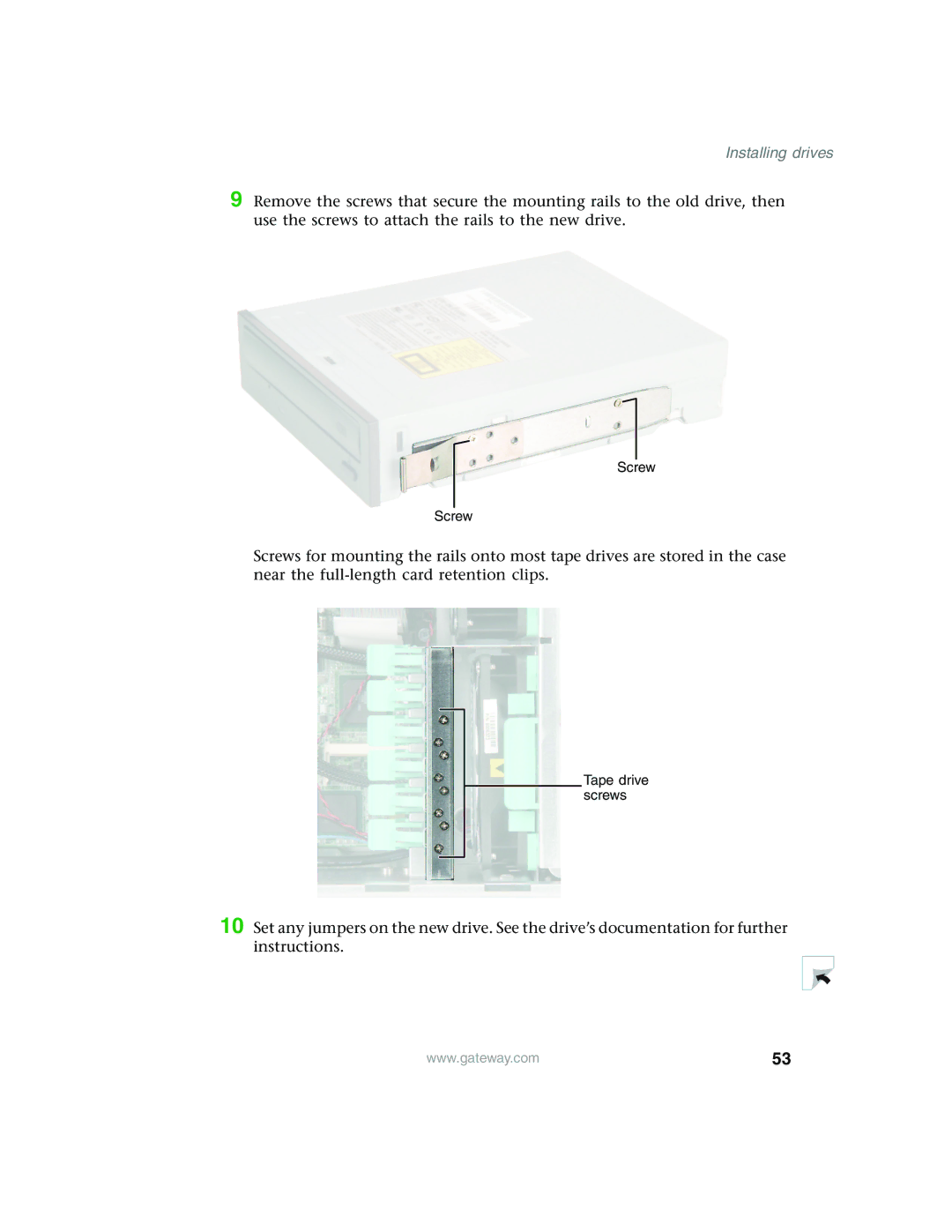 Gateway 960 manual Screw 