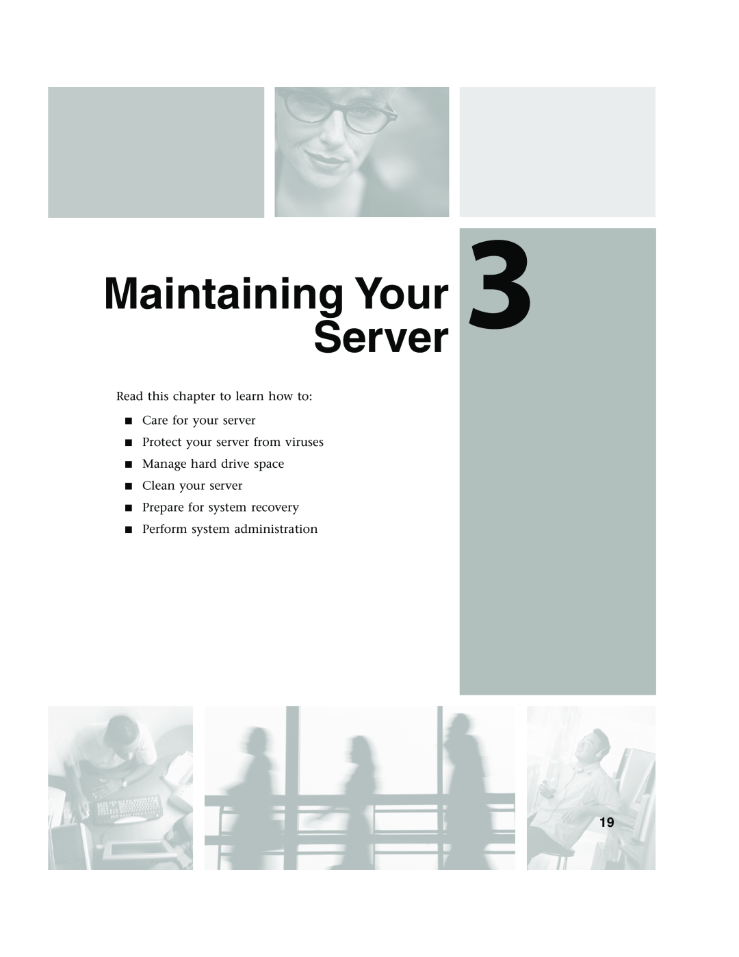 Gateway 960 MaintainingServerYour, Read this chapter to learn how to Care for your server, Perform system administration 
