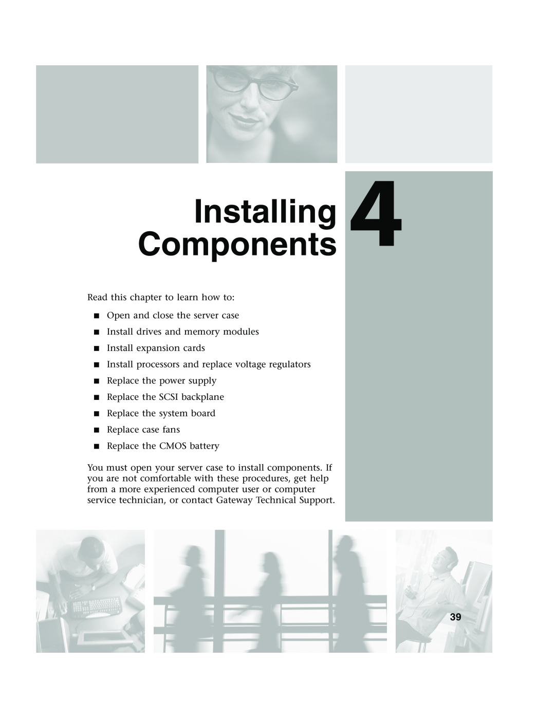 Gateway 960 manual ComponentsInstalling 