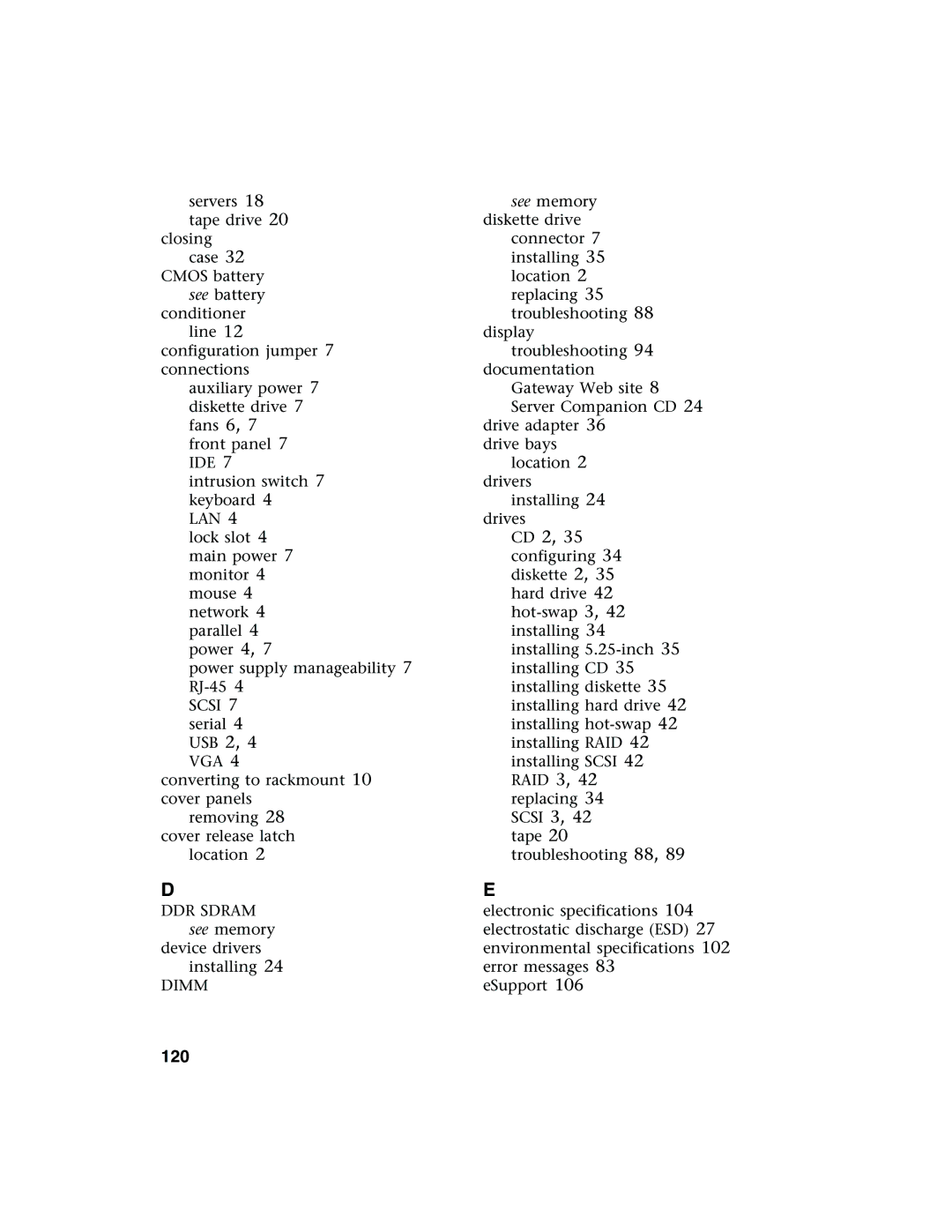 Gateway 980 manual 120, Lan 