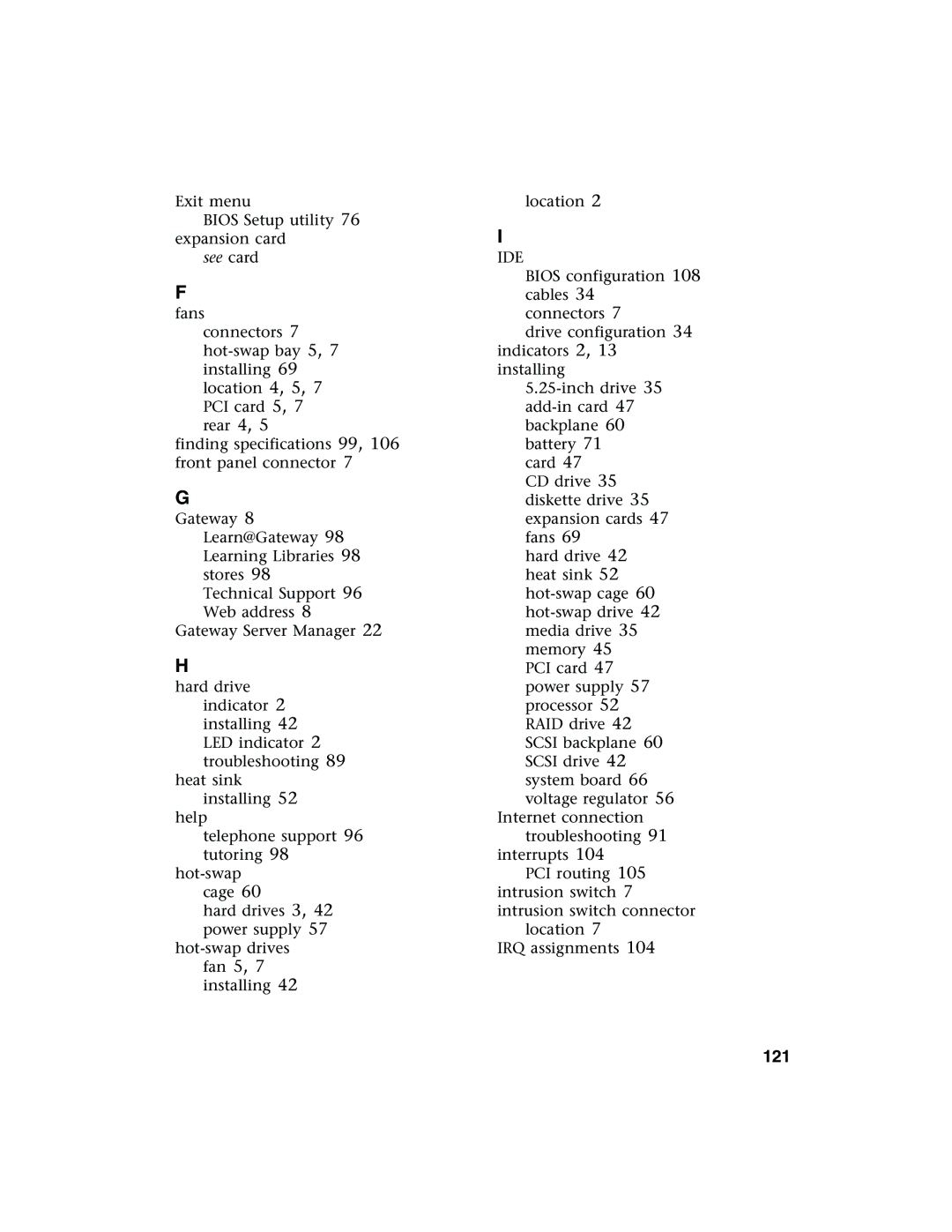 Gateway 980 manual 121, See card 