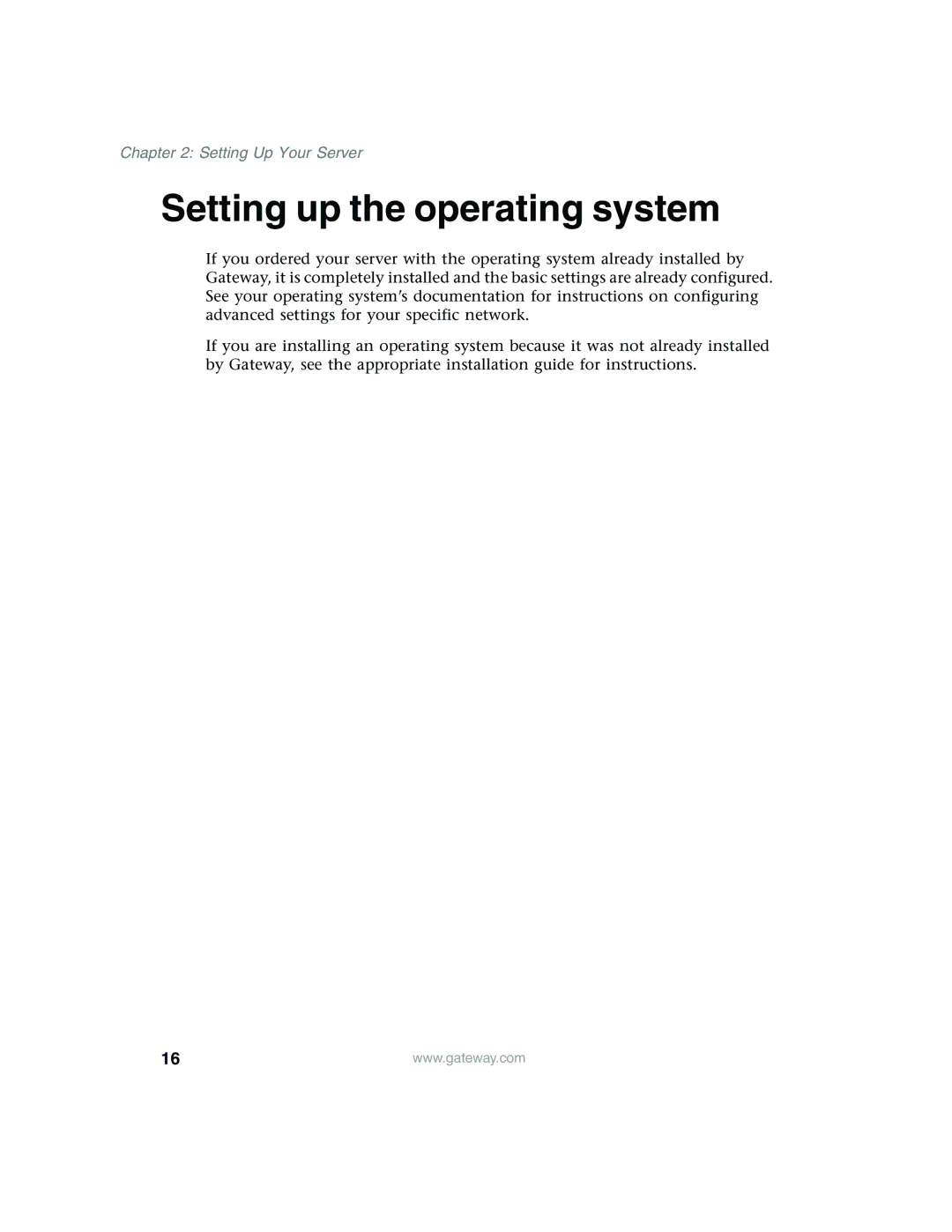 Gateway 980 manual Setting up the operating system 