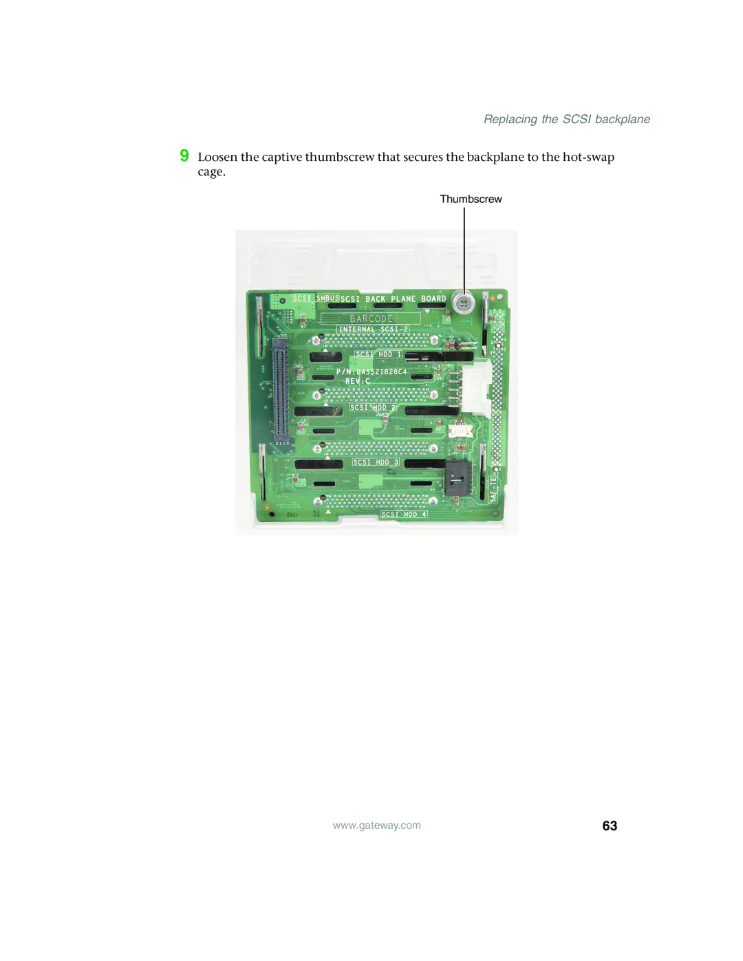 Gateway 980 manual Thumbscrew 