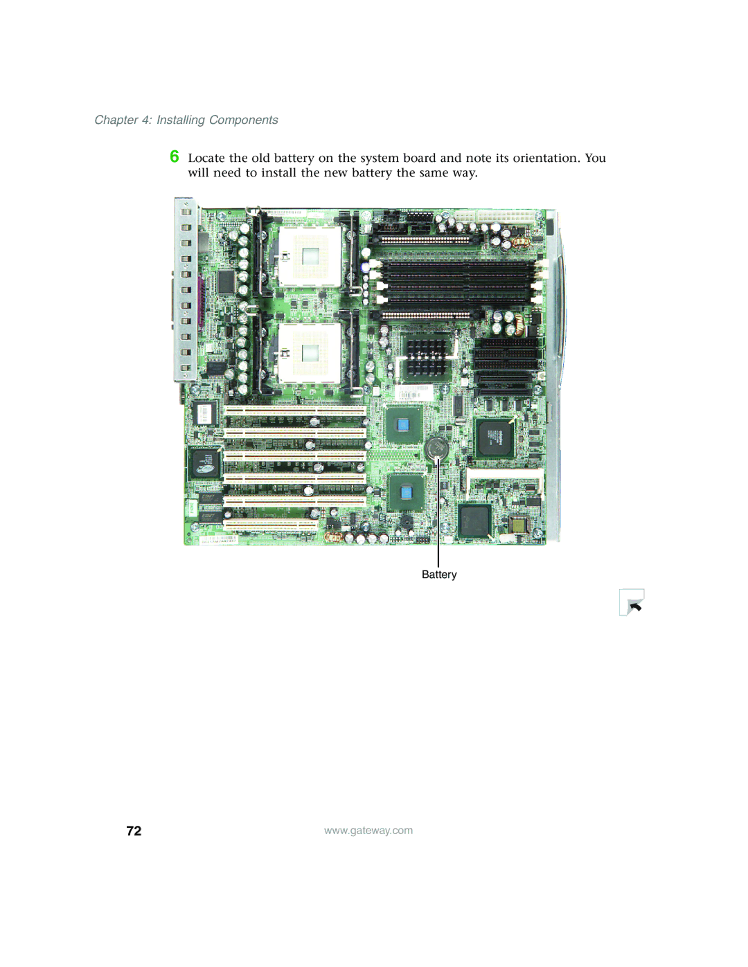 Gateway 980 manual Battery 