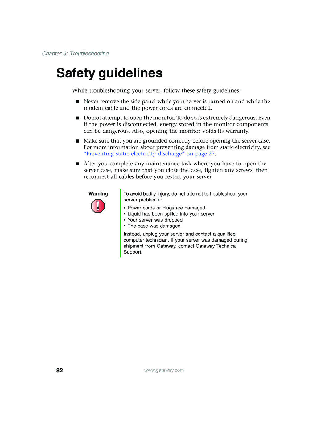 Gateway 980 manual Safety guidelines 