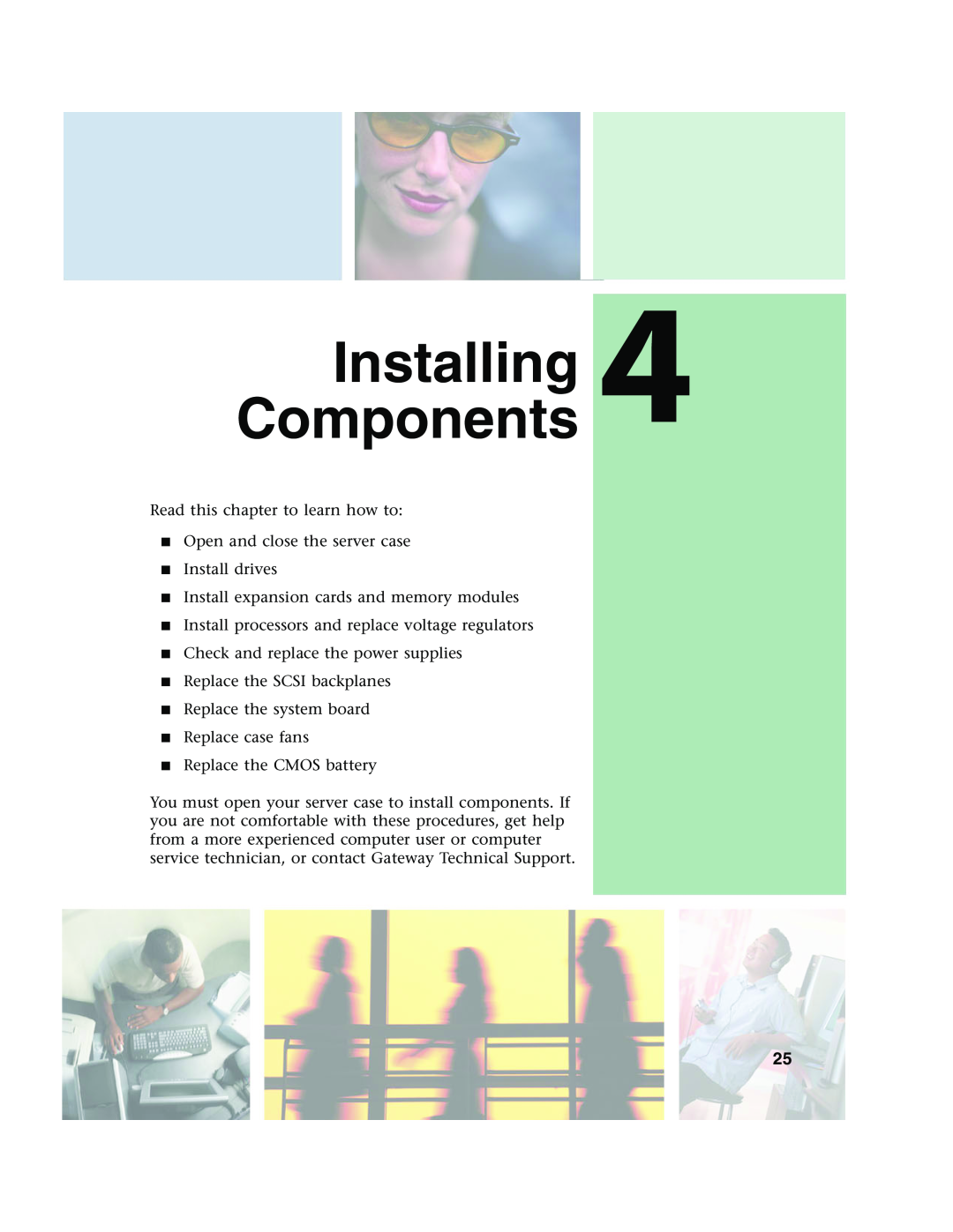 Gateway 980 manual ComponentsInstalling 