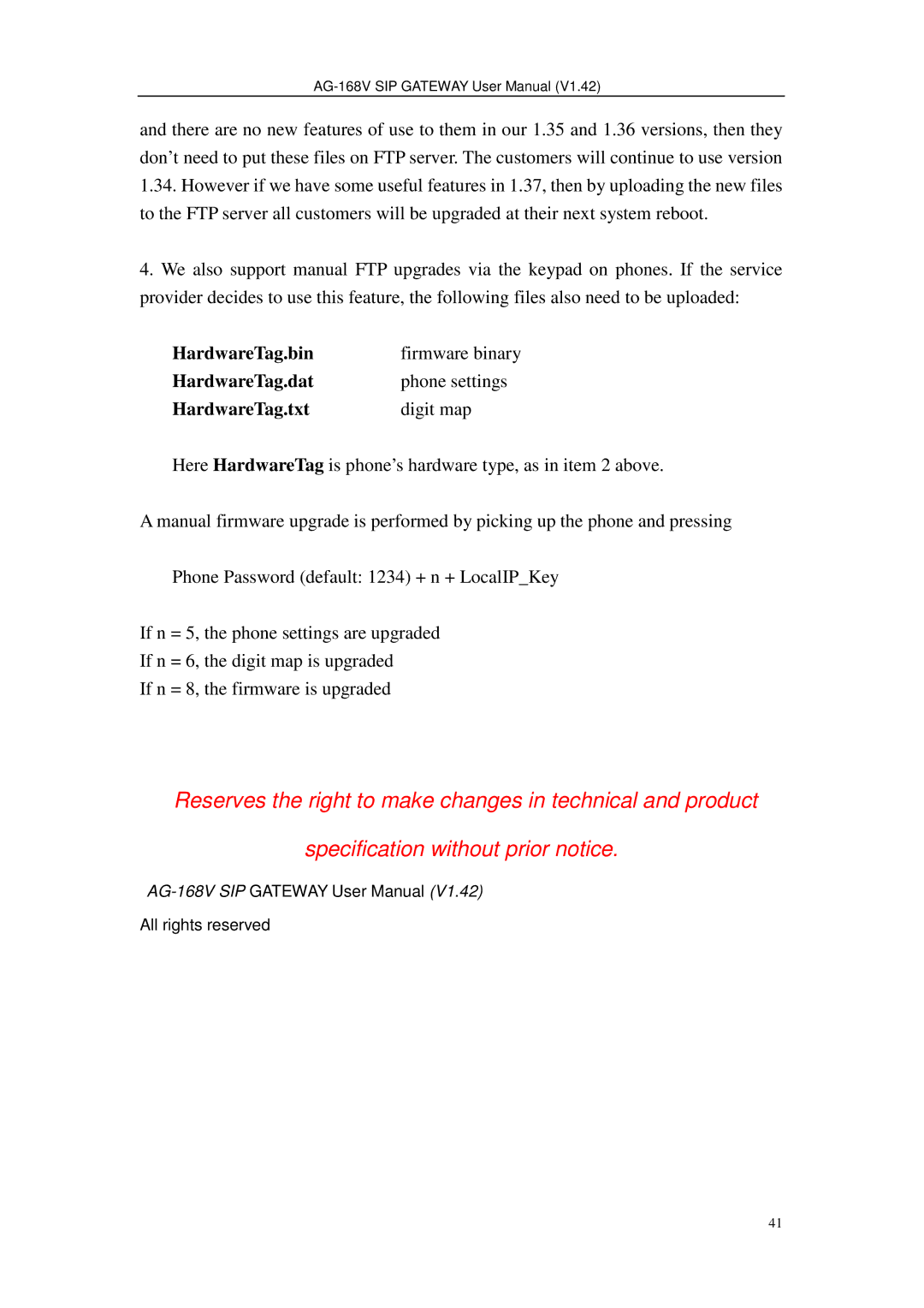 Gateway AG-168V user manual All rights reserved 