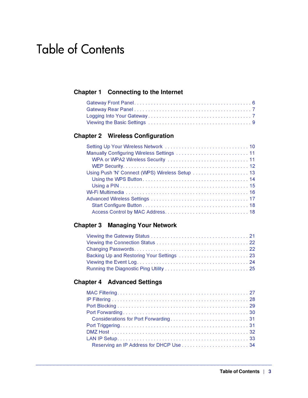 Gateway CG3000D-1CXNAS user manual Table of Contents 