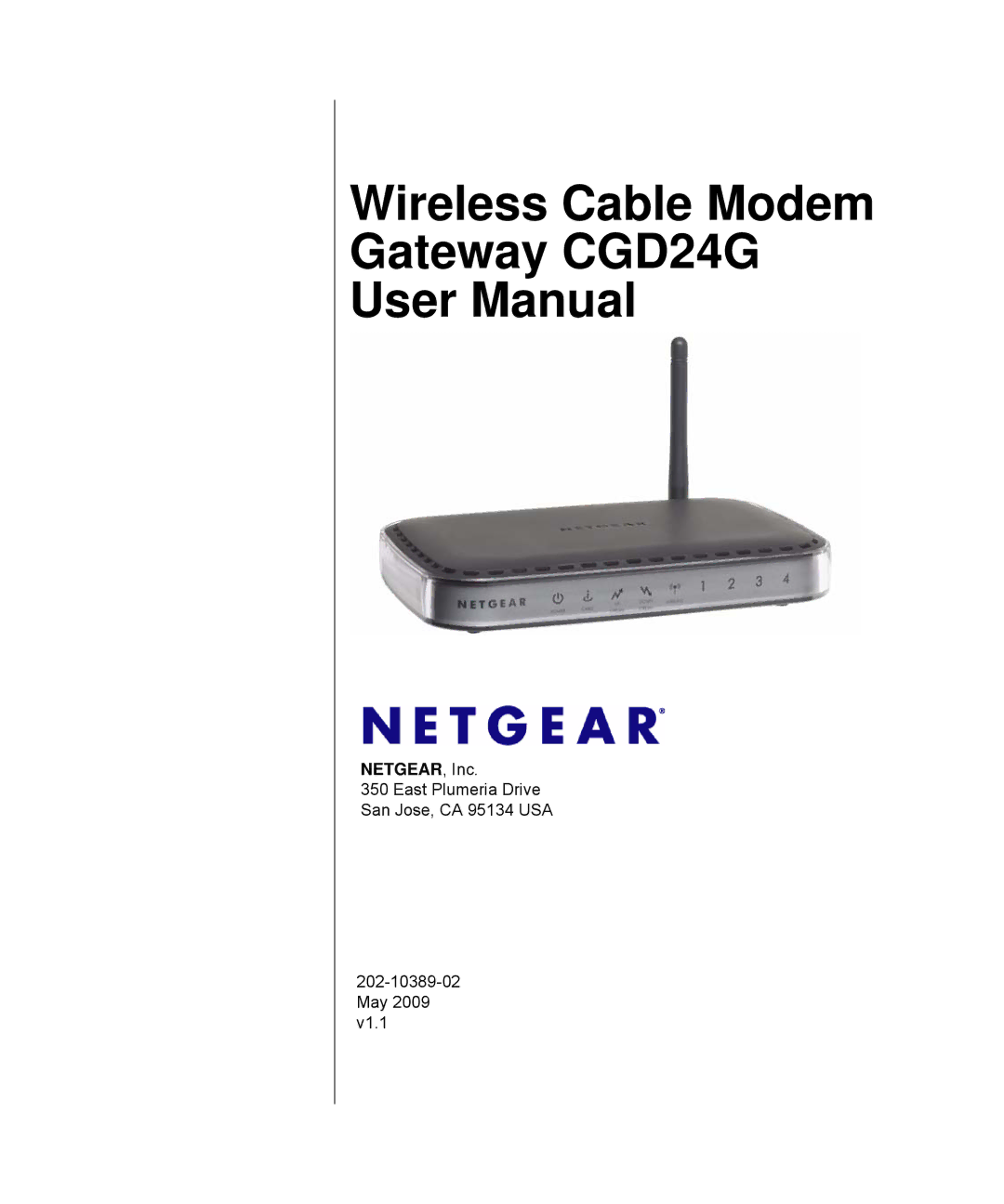 Gateway user manual Wireless Cable Modem Gateway CGD24G 