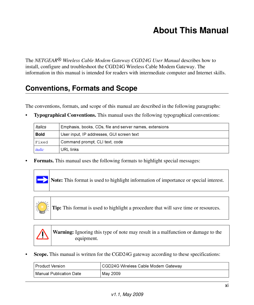 Gateway CGD24G user manual About This Manual, Conventions, Formats and Scope 