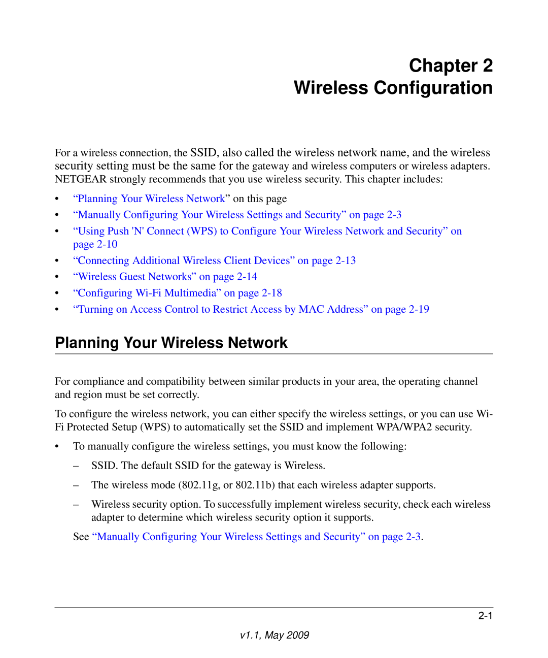 Gateway CGD24G user manual Chapter Wireless Configuration, Planning Your Wireless Network 