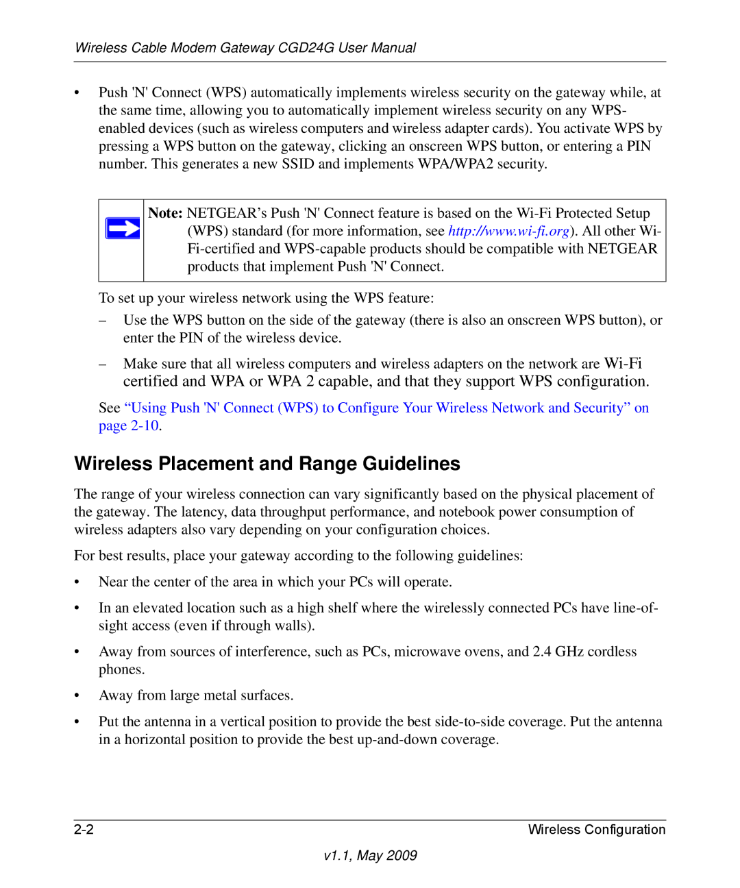 Gateway CGD24G user manual Wireless Placement and Range Guidelines 