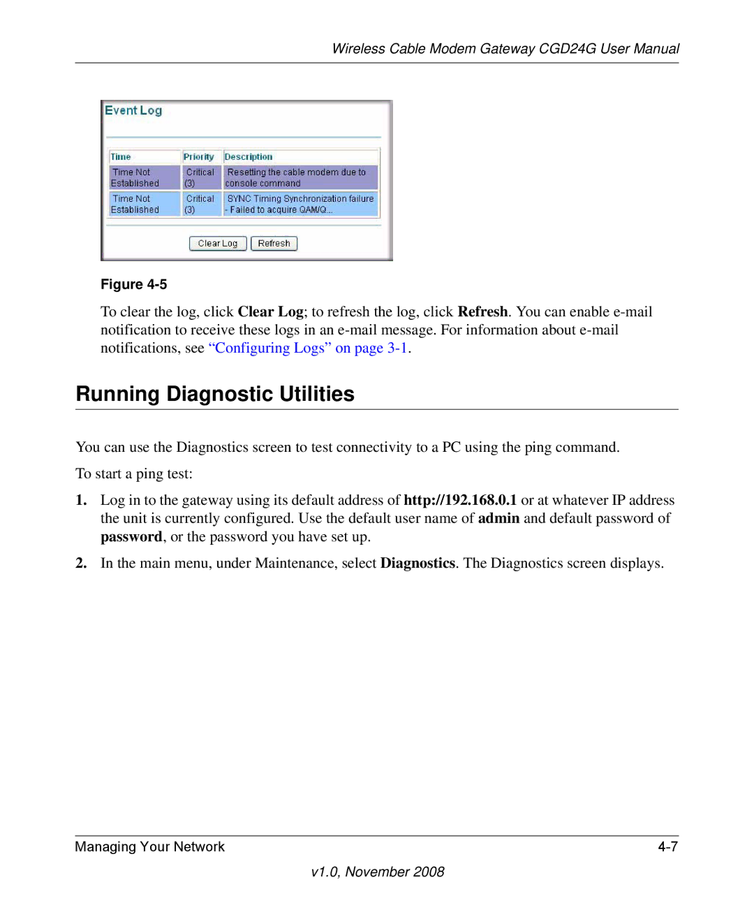 Gateway CGD24G user manual Running Diagnostic Utilities 