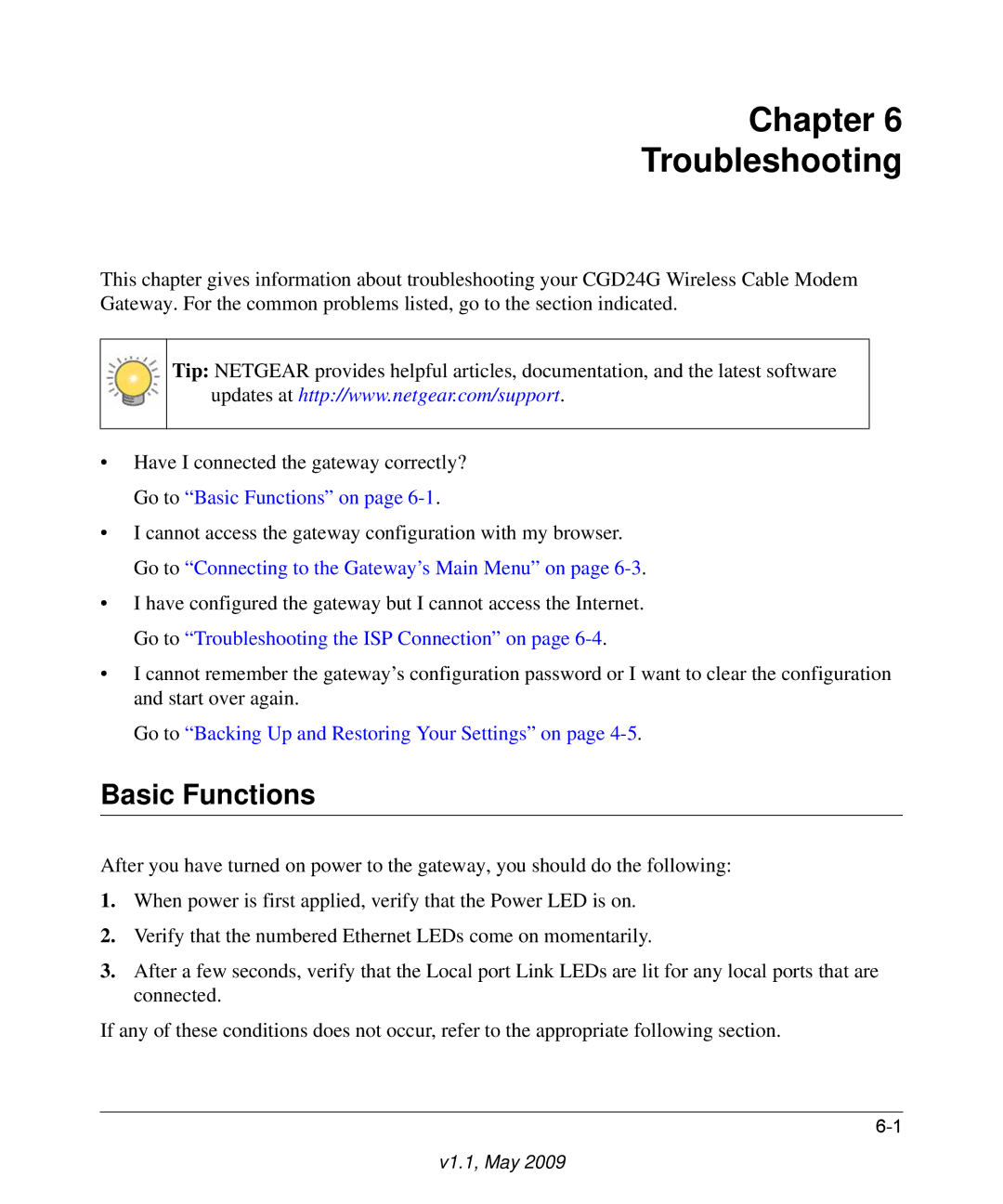Gateway CGD24G user manual Chapter Troubleshooting, Basic Functions 
