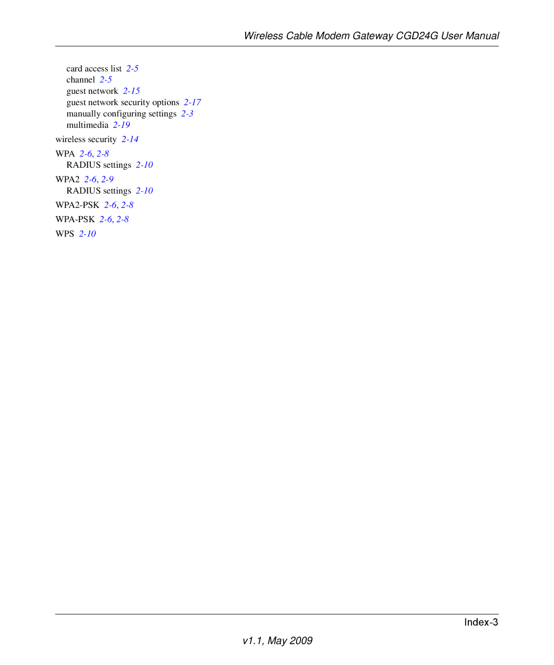 Gateway CGD24G user manual Index-3 