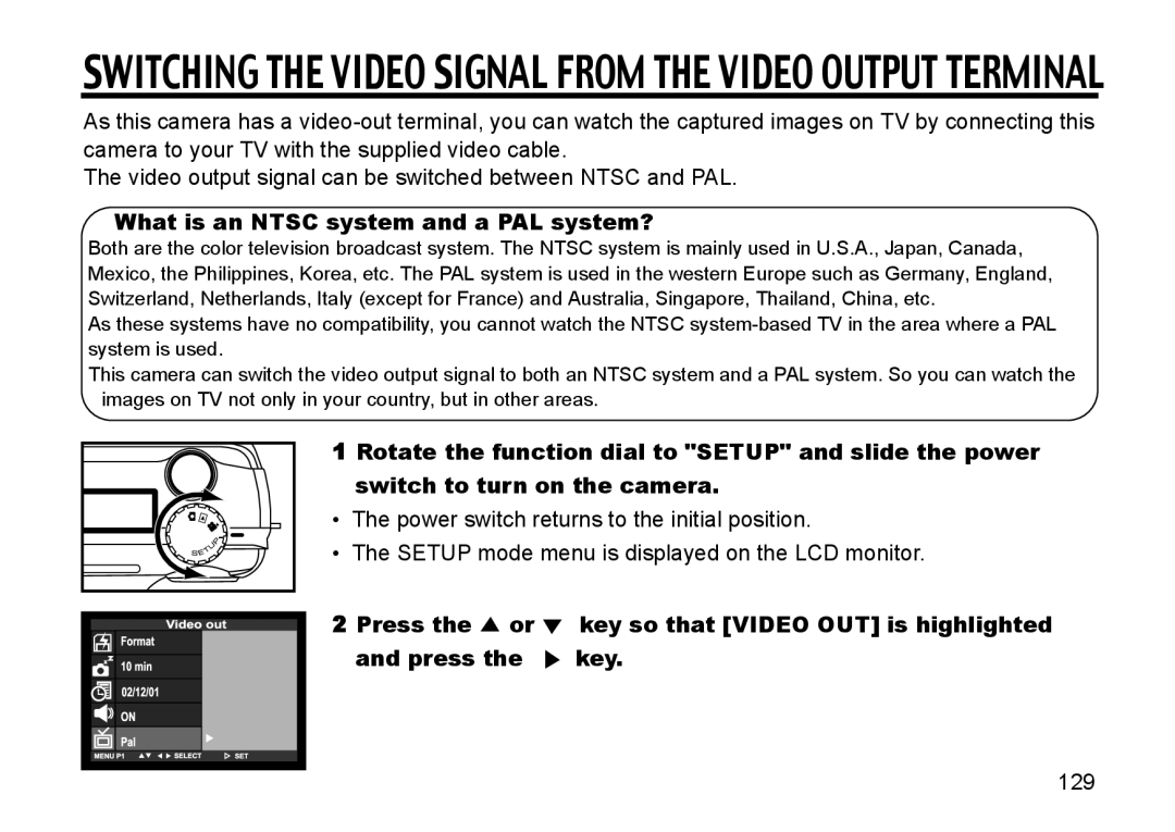 Gateway DC-M50 manual Switching the Video Signal from the Video Output Terminal, What is an Ntsc system and a PAL system? 