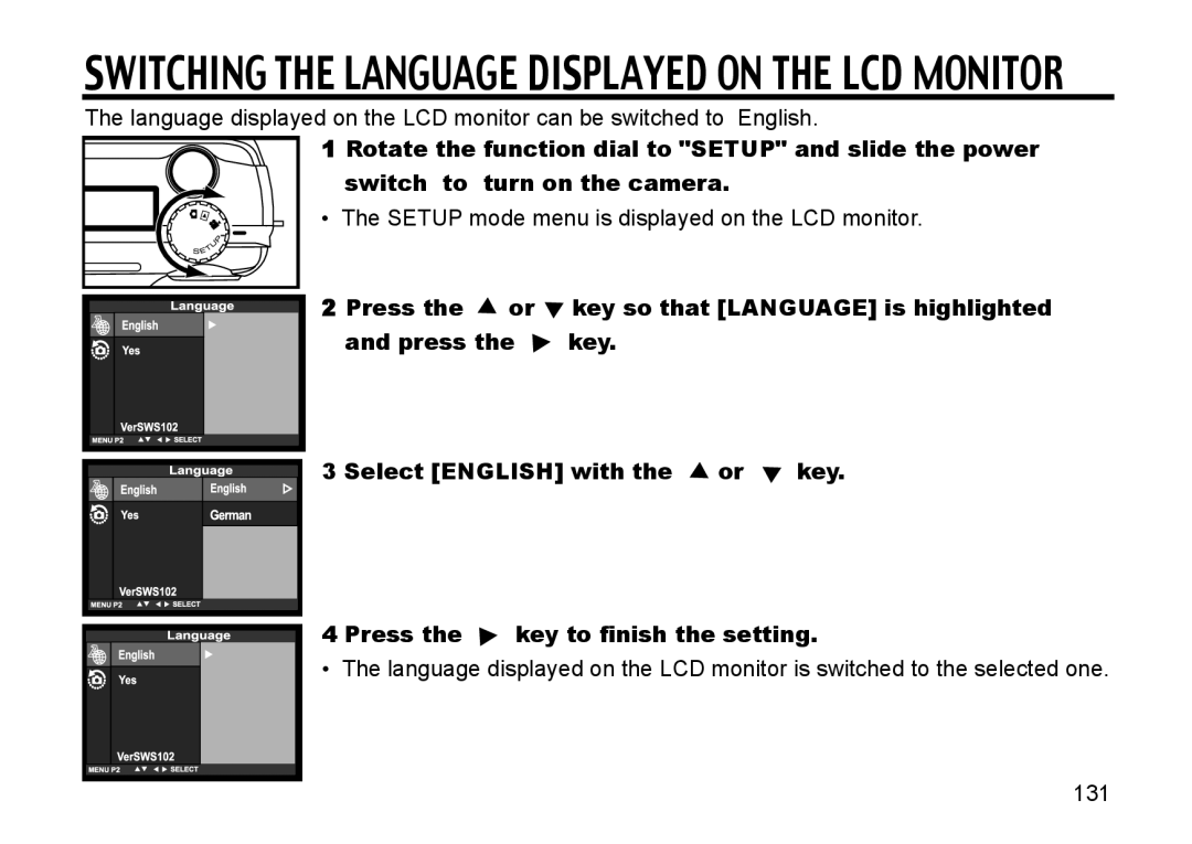 Gateway DC-M50 manual Switching the Language Displayed on the LCD Monitor 