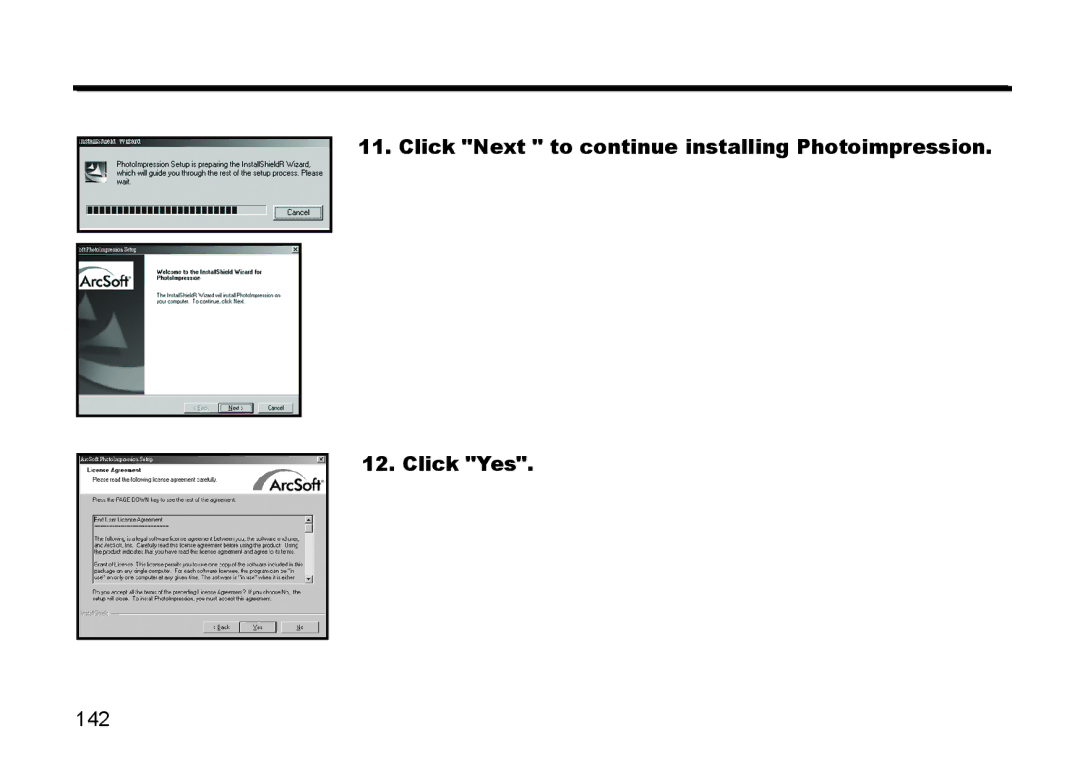 Gateway DC-M50 manual Click Next to continue installing Photoimpression Click Yes 