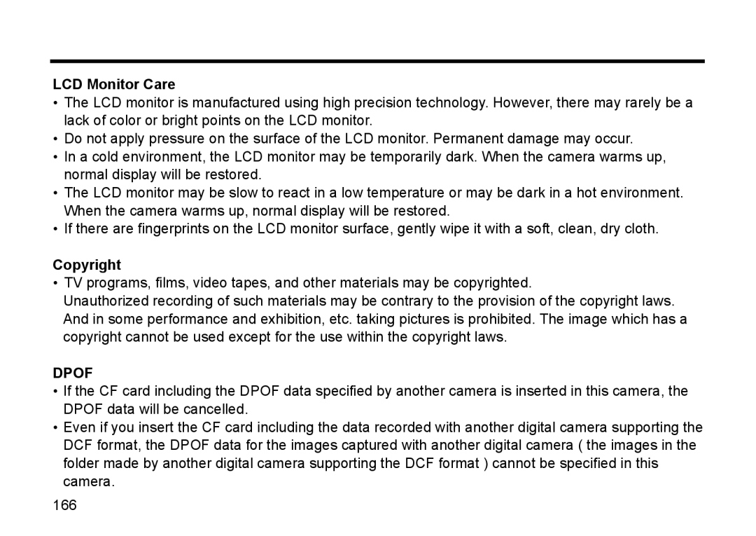 Gateway DC-M50 manual LCD Monitor Care, Copyright, Dpof 