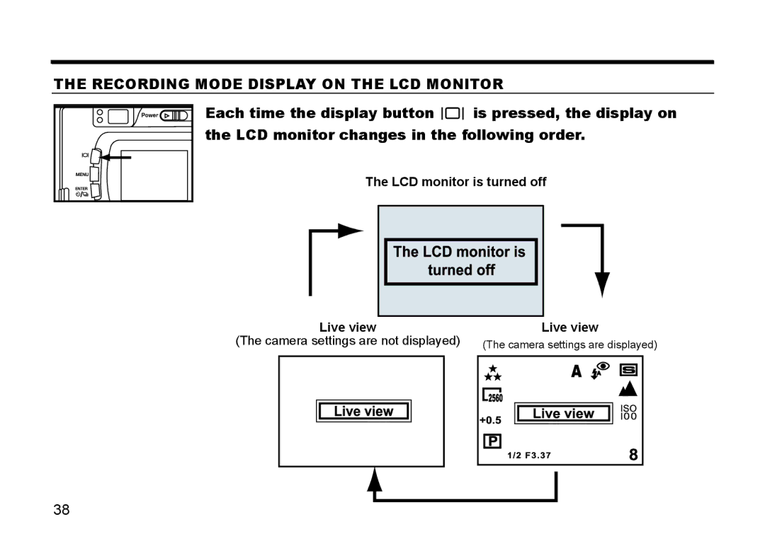 Gateway DC-M50 manual Recording Mode Display on the LCD Monitor 