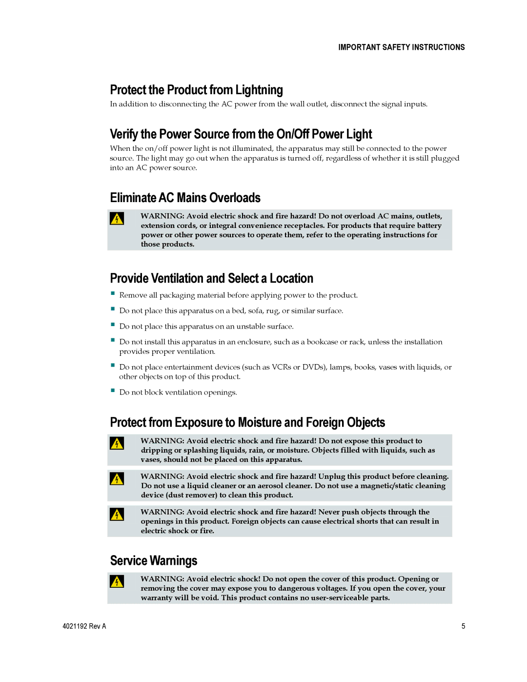 Gateway EPC3925, DPC3925 Protect the Product from Lightning, Verify the Power Source from the On/Off Power Light 