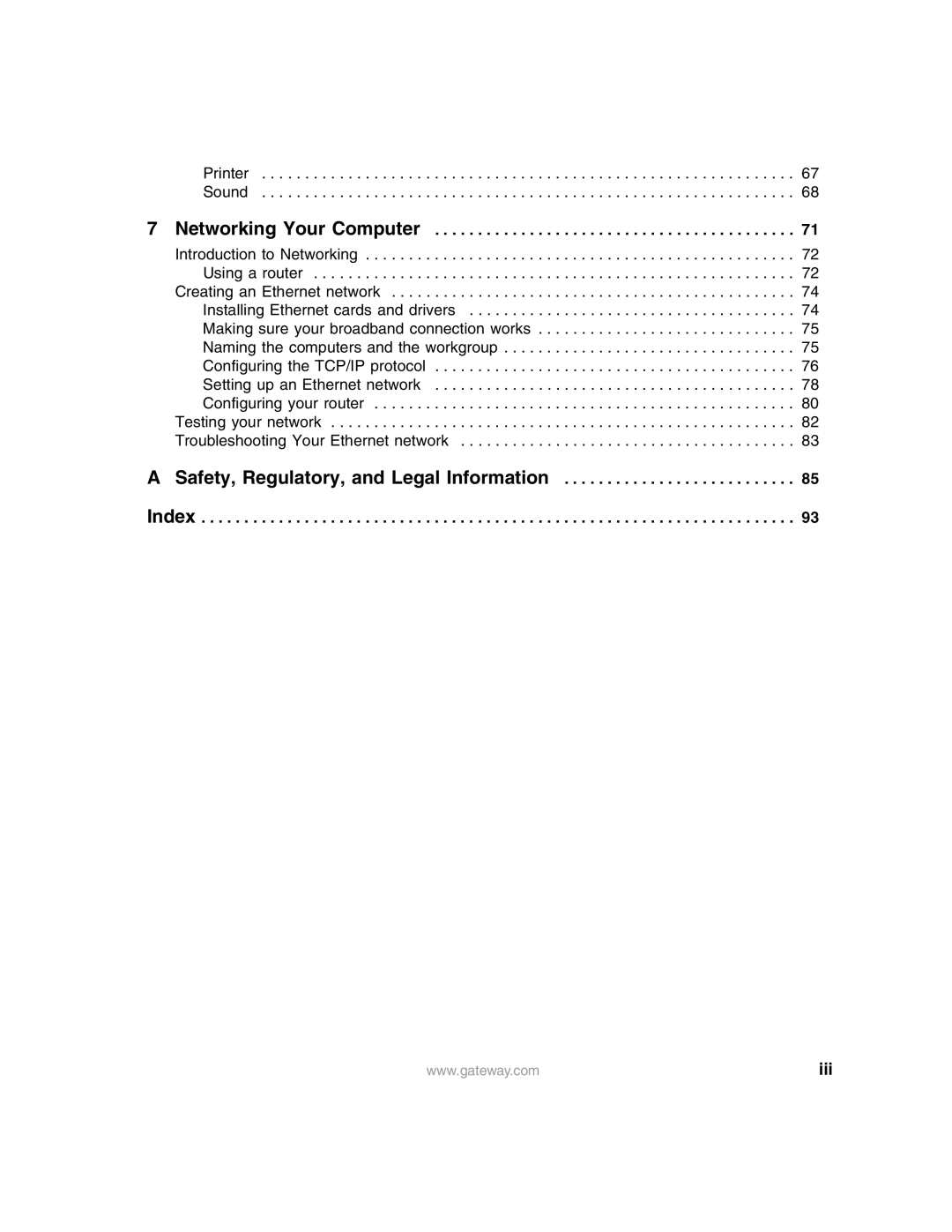 Gateway E4350 manual Iii 