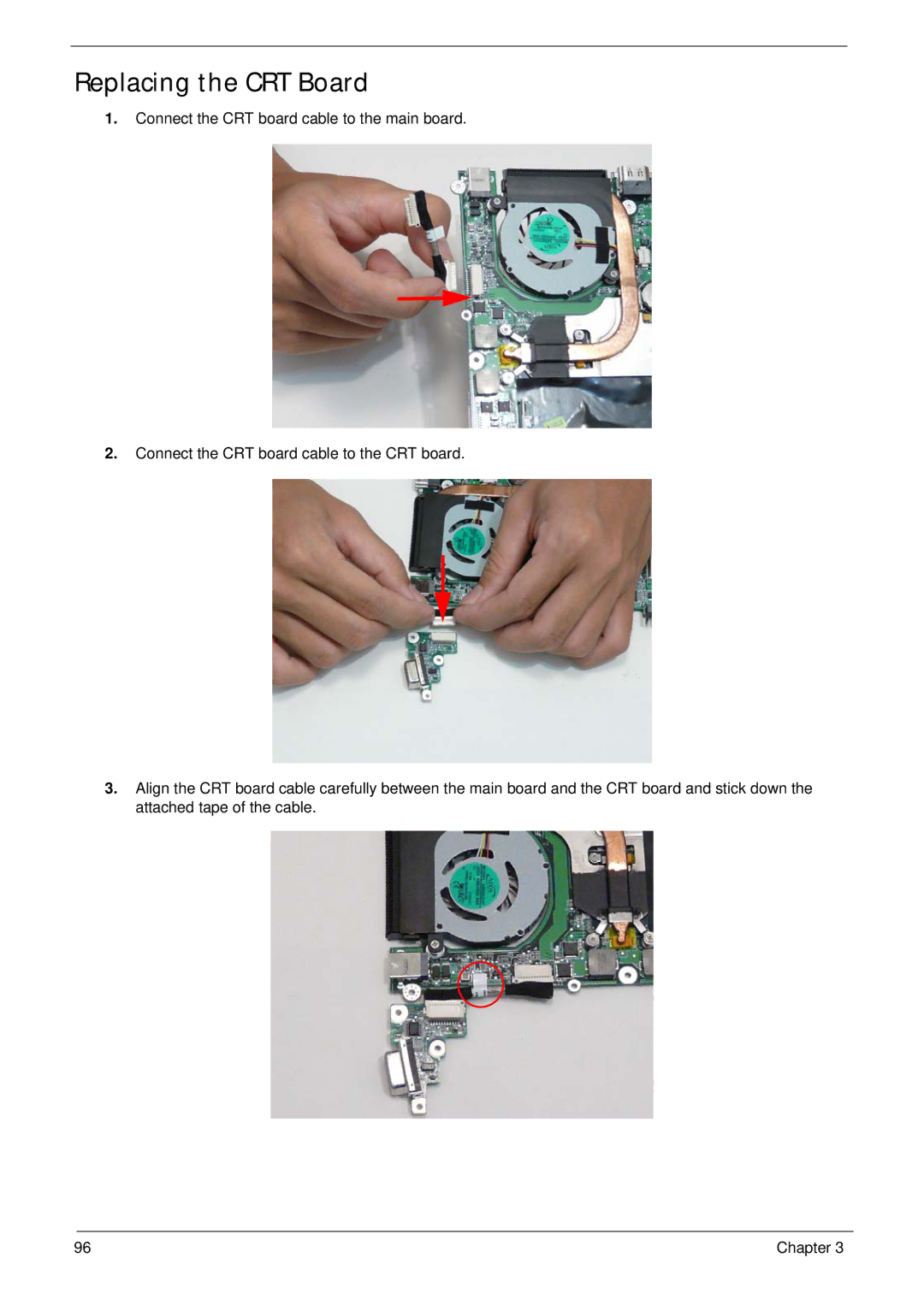 Gateway EC14 manual Replacing the CRT Board 