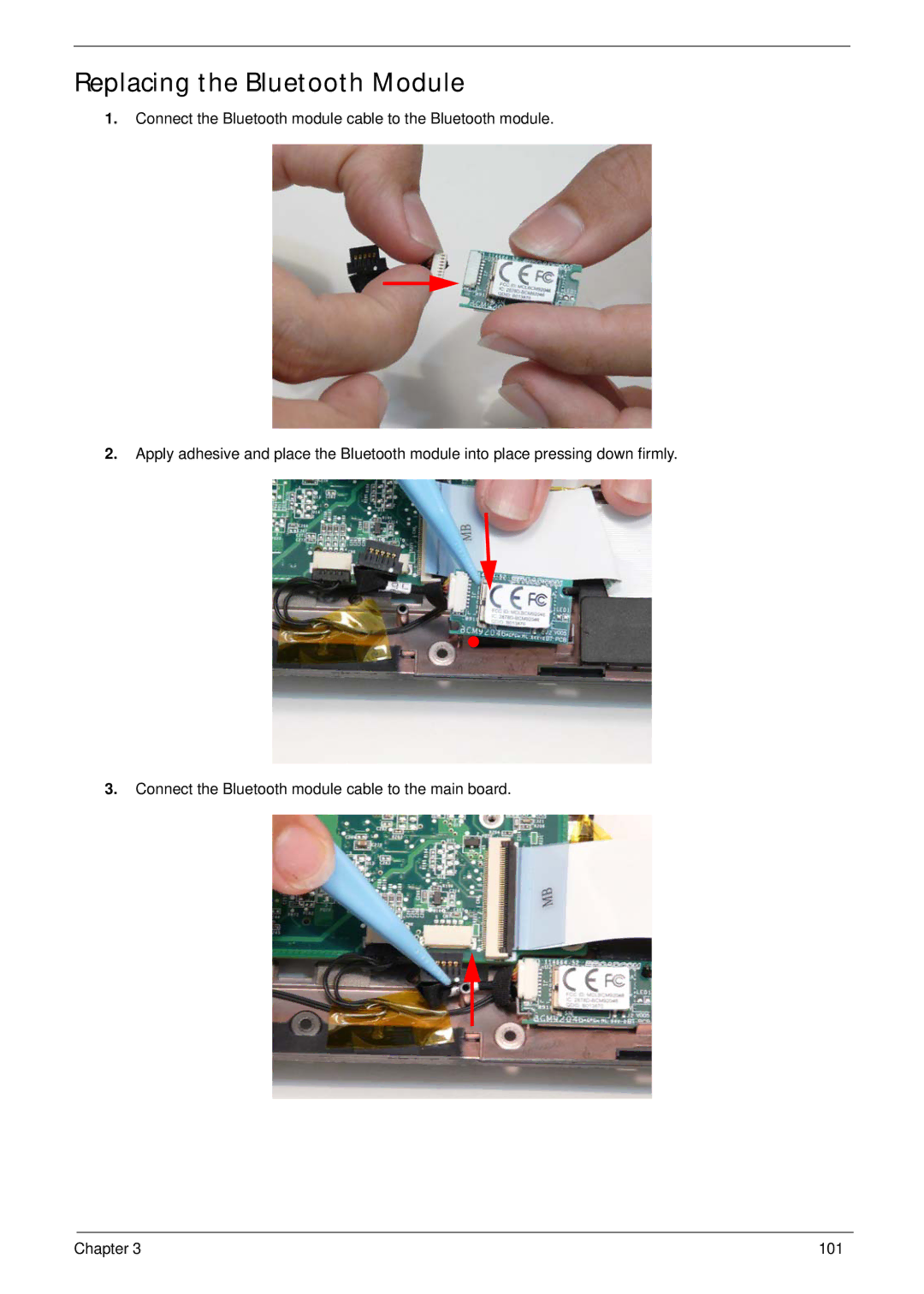 Gateway EC14 manual Replacing the Bluetooth Module 