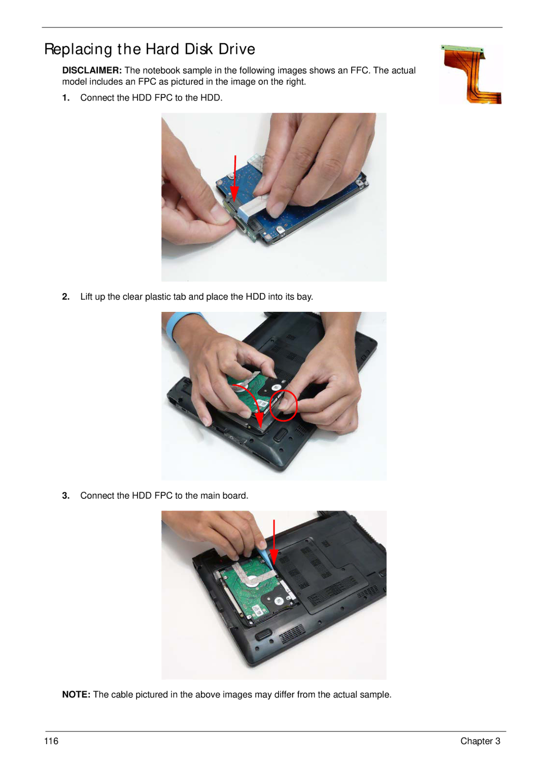 Gateway EC14 manual Replacing the Hard Disk Drive 