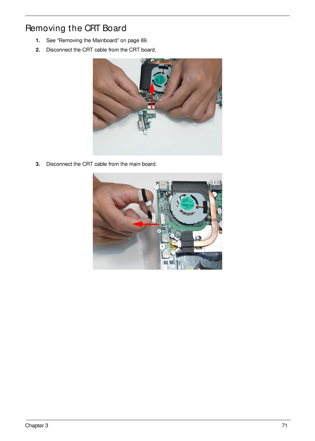 Gateway EC14 manual Removing the CRT Board 