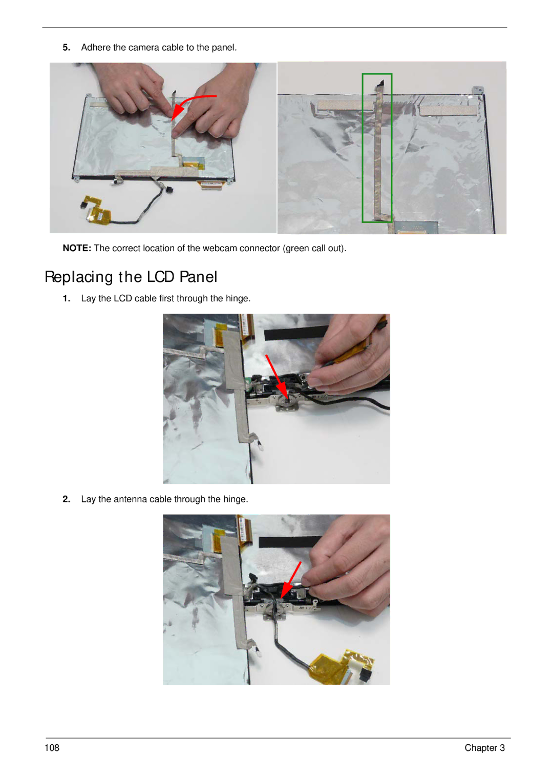 Gateway EC18T manual Replacing the LCD Panel 