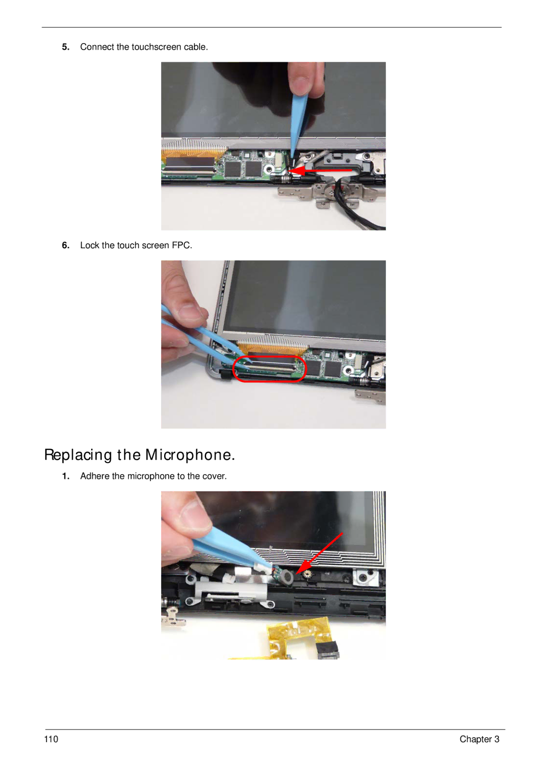 Gateway EC18T manual Replacing the Microphone 