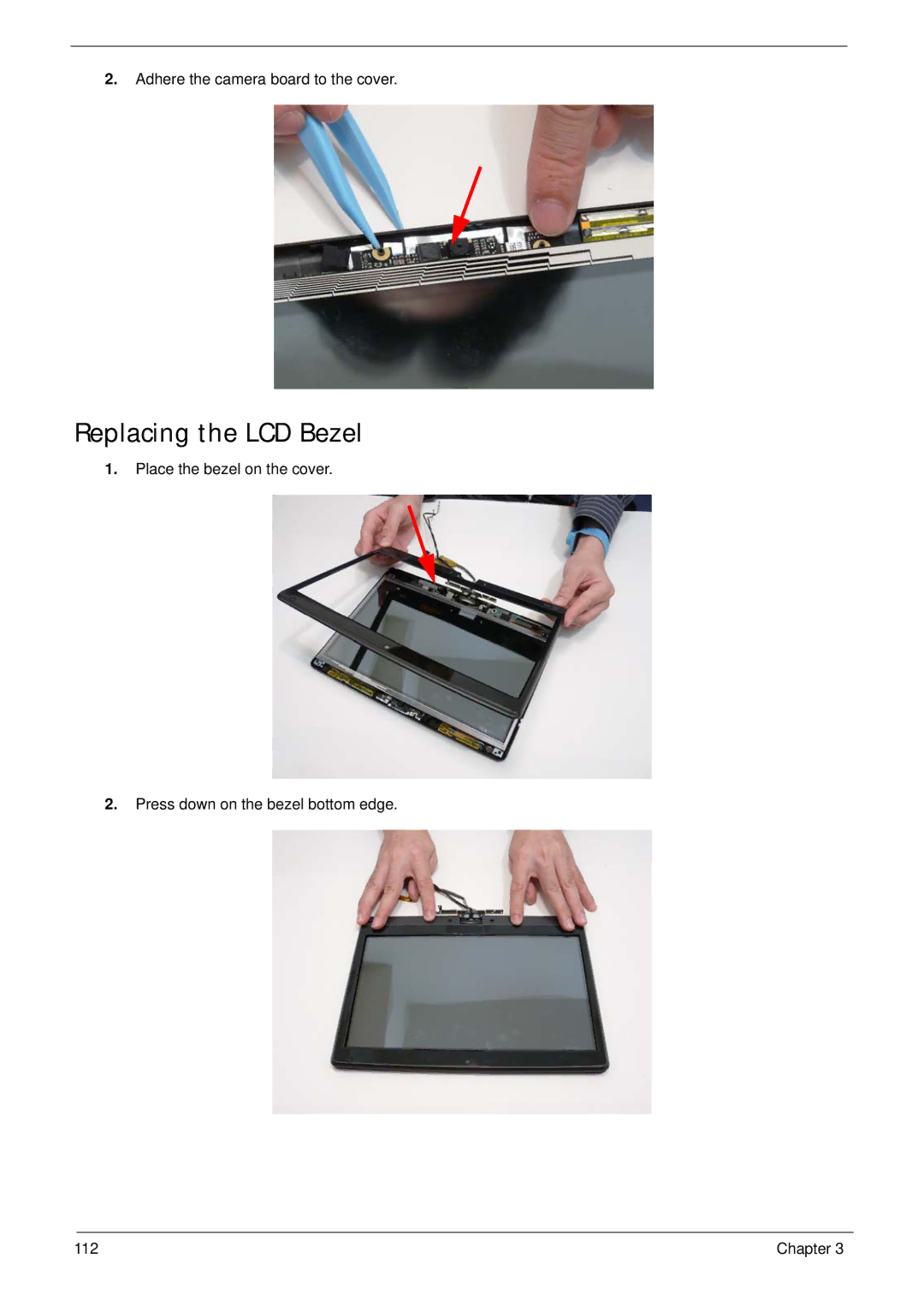 Gateway EC18T manual Replacing the LCD Bezel 